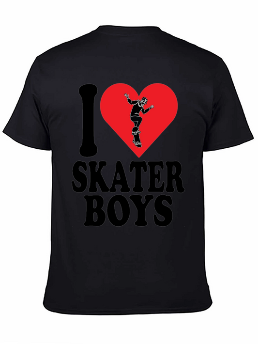 I Heart Skater Boys Black Graphic Tee