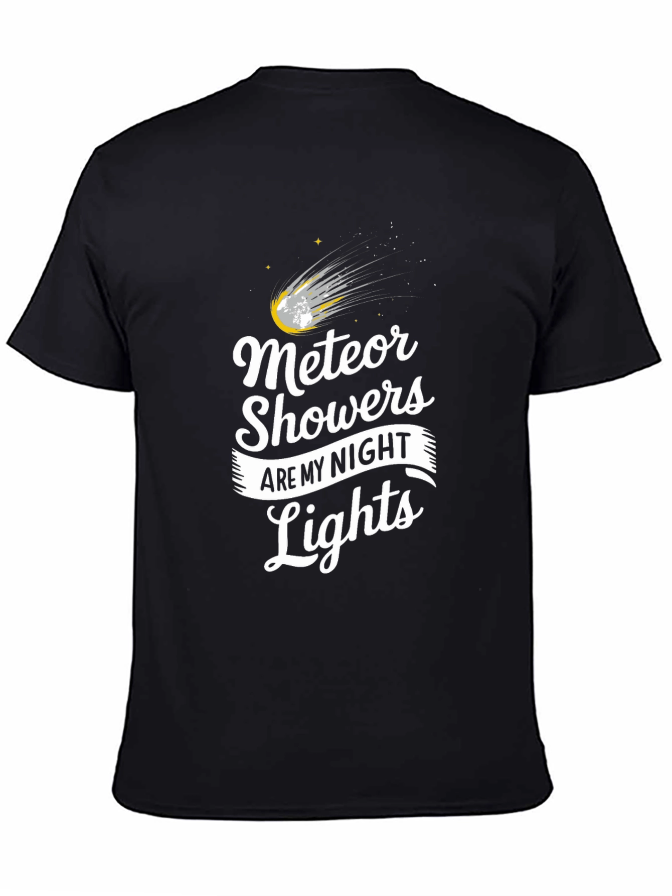 Meteor Showers Black Graphic T-Shirt