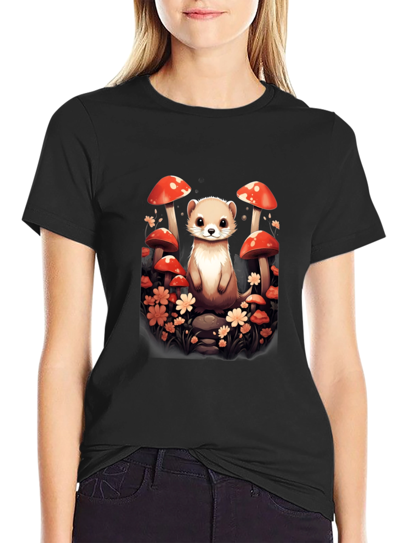 Mushroom Ferret Graphic Tee