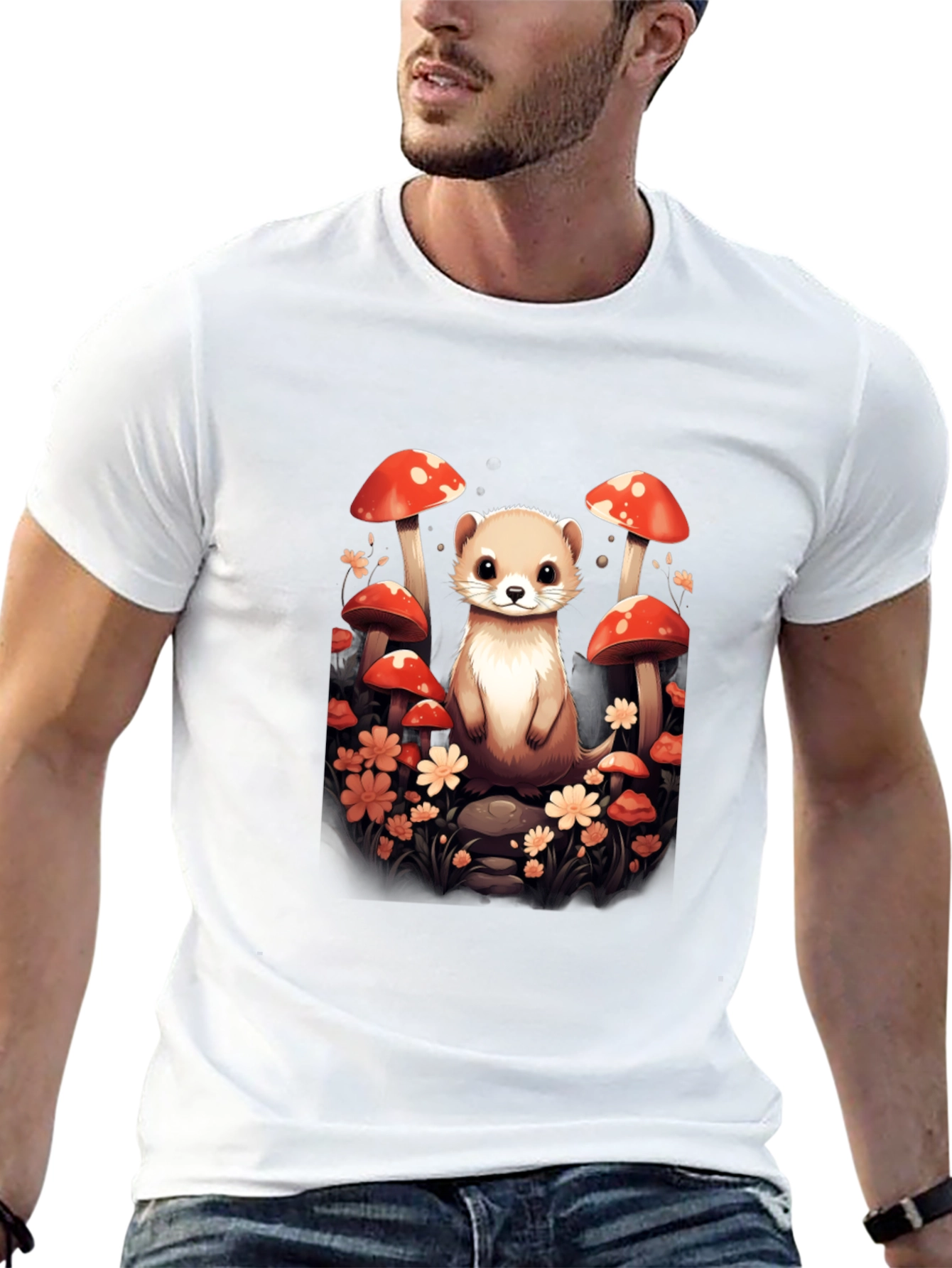 Mushroom Ferret Graphic Tee