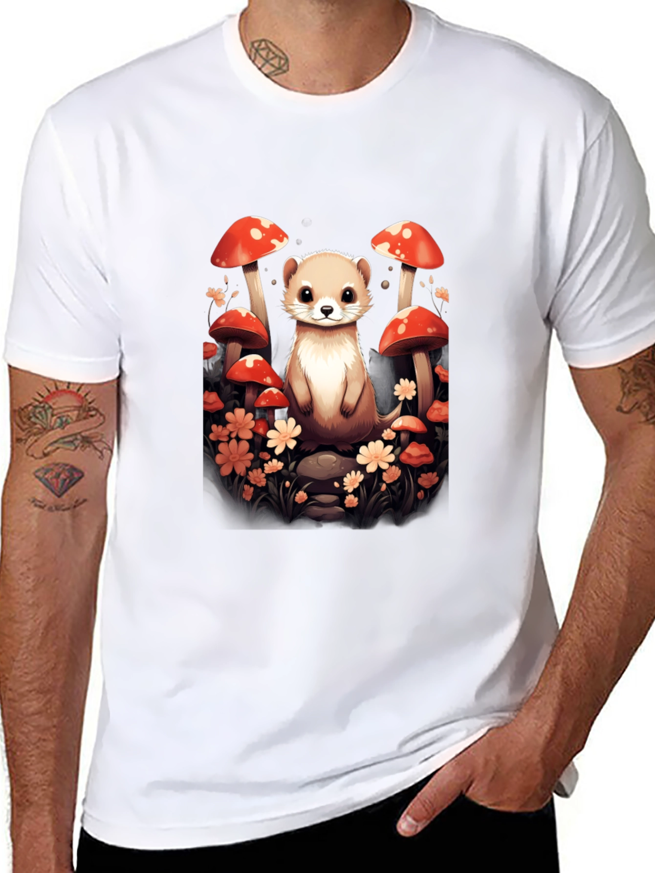 Mushroom Ferret Graphic Tee
