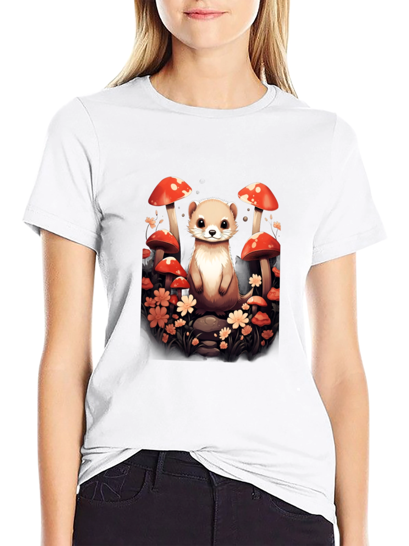 Mushroom Ferret Graphic Tee