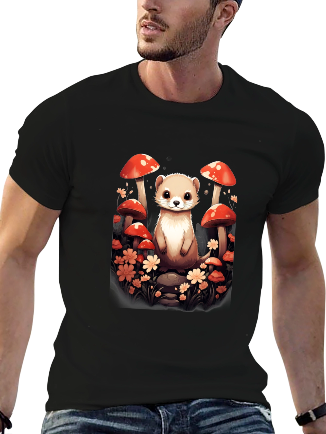 Mushroom Ferret Graphic Tee