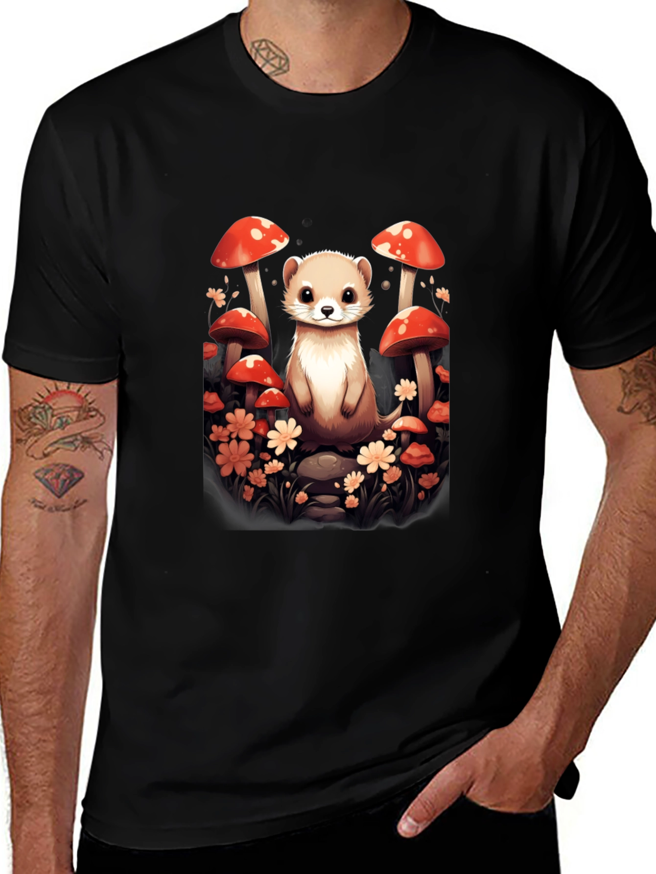 Mushroom Ferret Graphic Tee