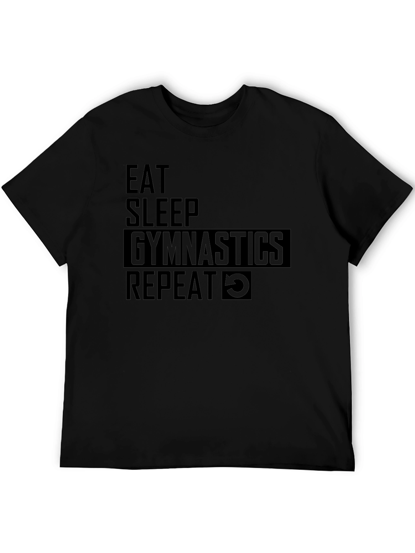 Eat Sleep Gymnastics Repeat Black T-Shirt