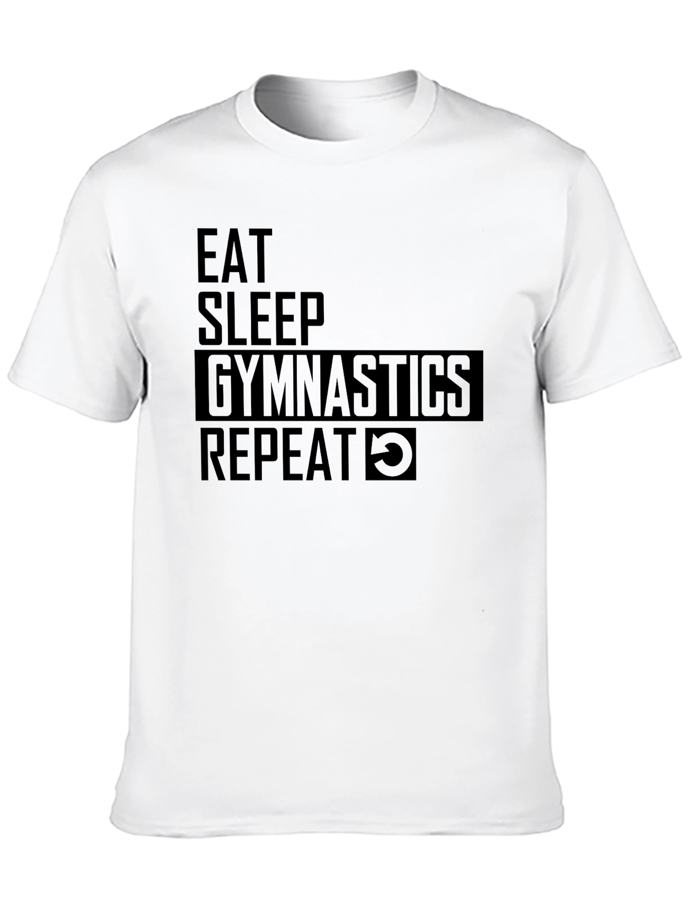 Eat Sleep Gymnastics Repeat Black T-Shirt