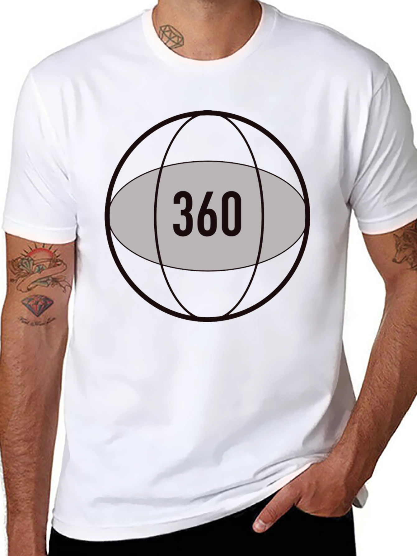 360 Graphic Tee - Black Cotton Blend