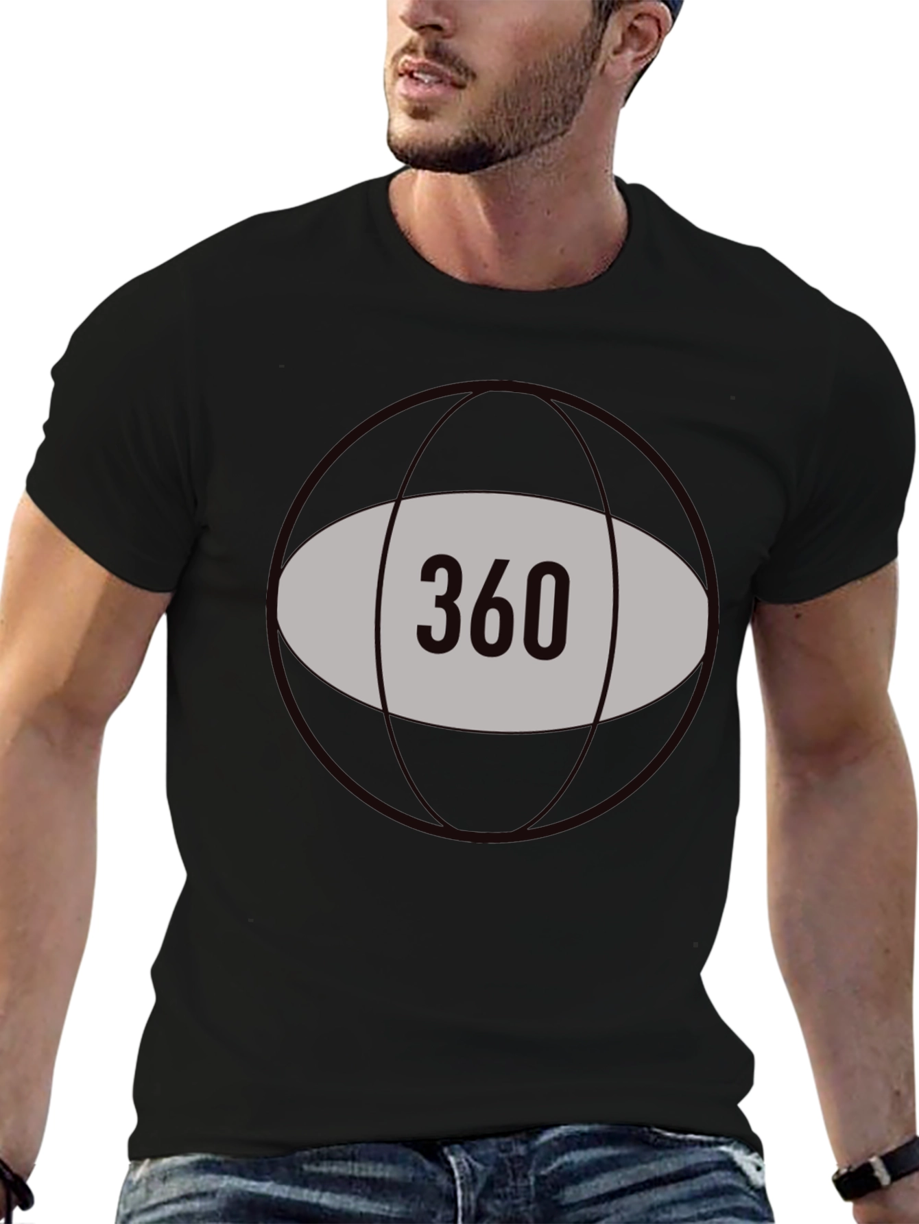 360 Graphic Tee - Black Cotton Blend