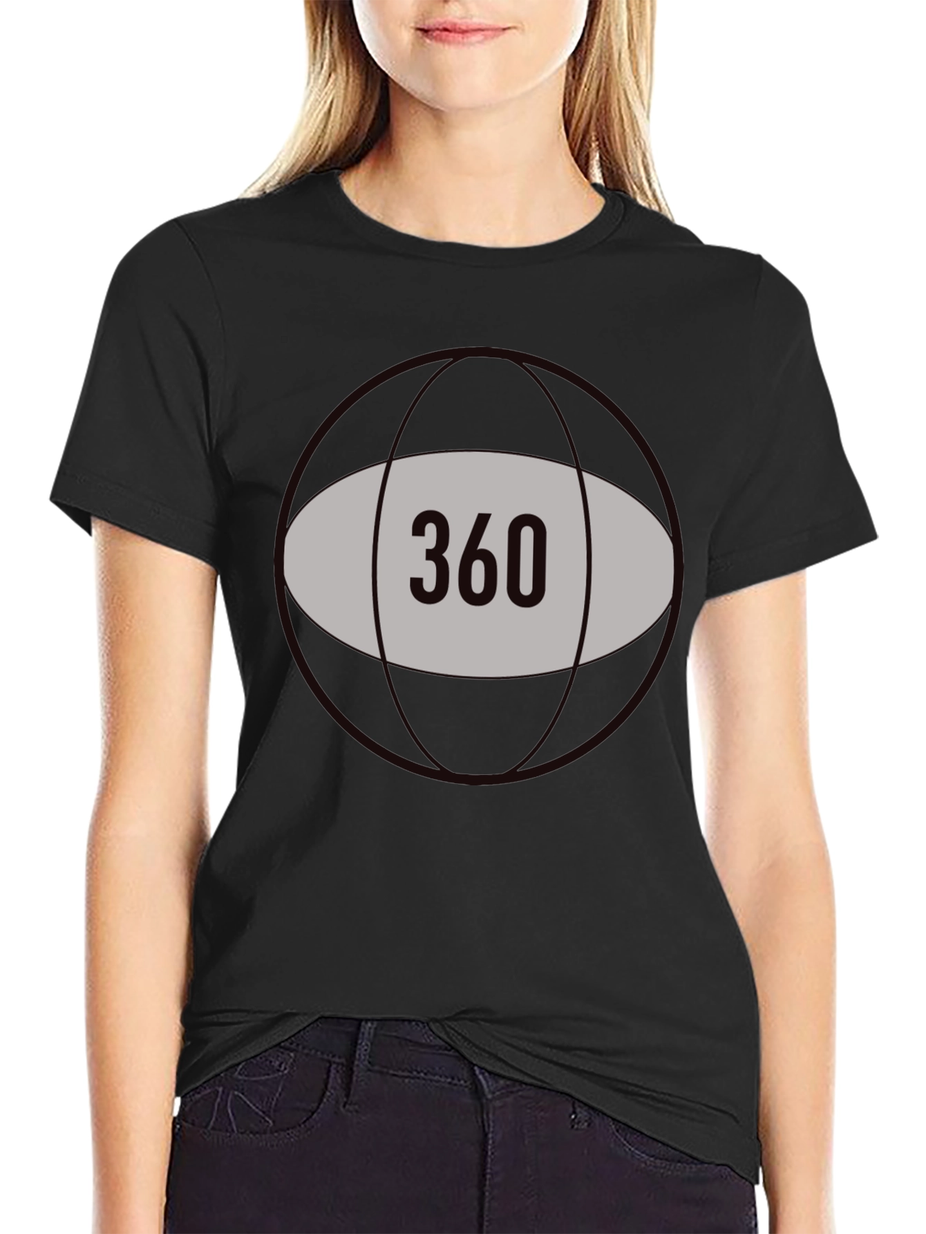 360 Graphic Tee - Black Cotton Blend