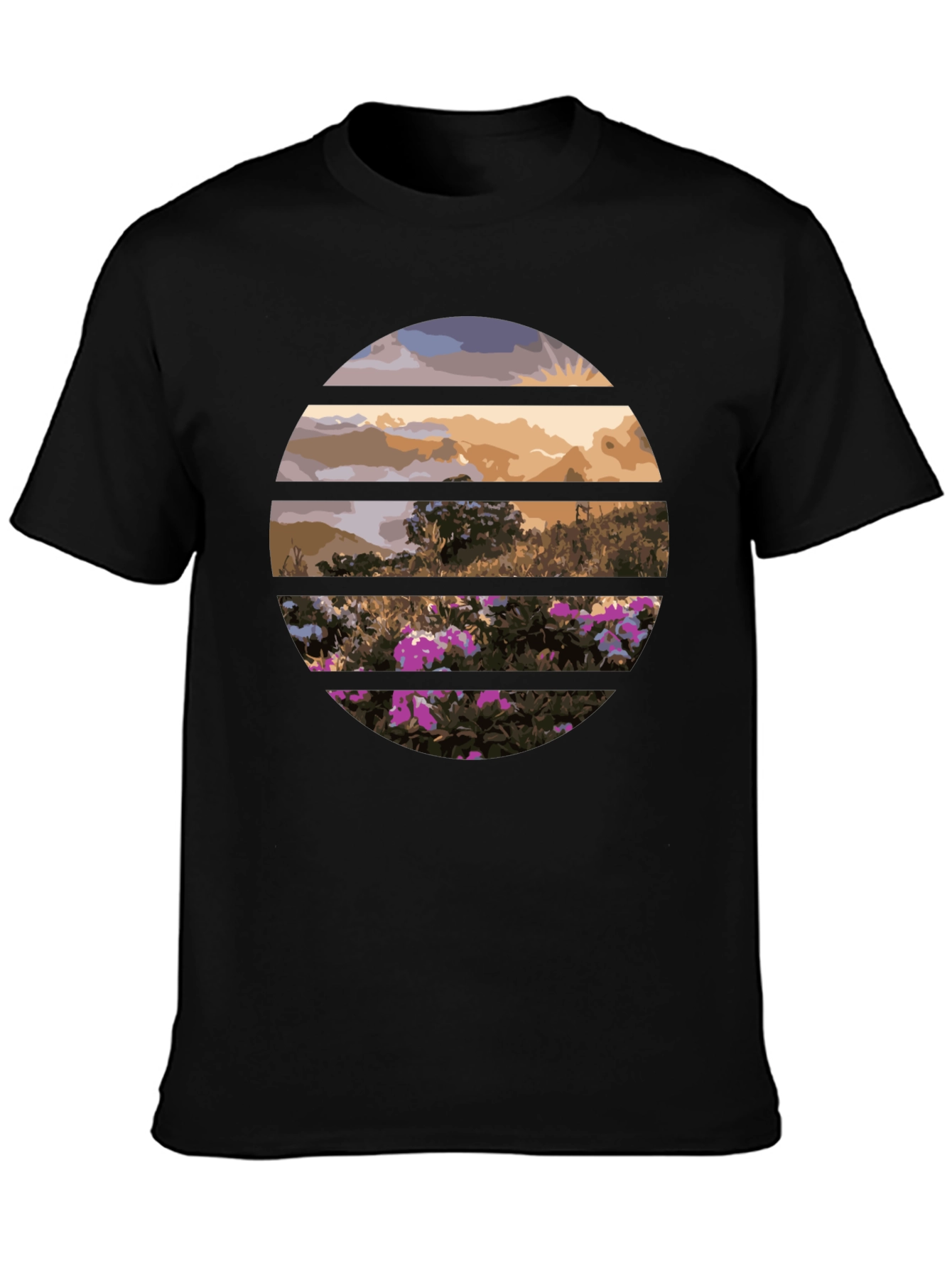 Sunset Landscape Circle Graphic Tee