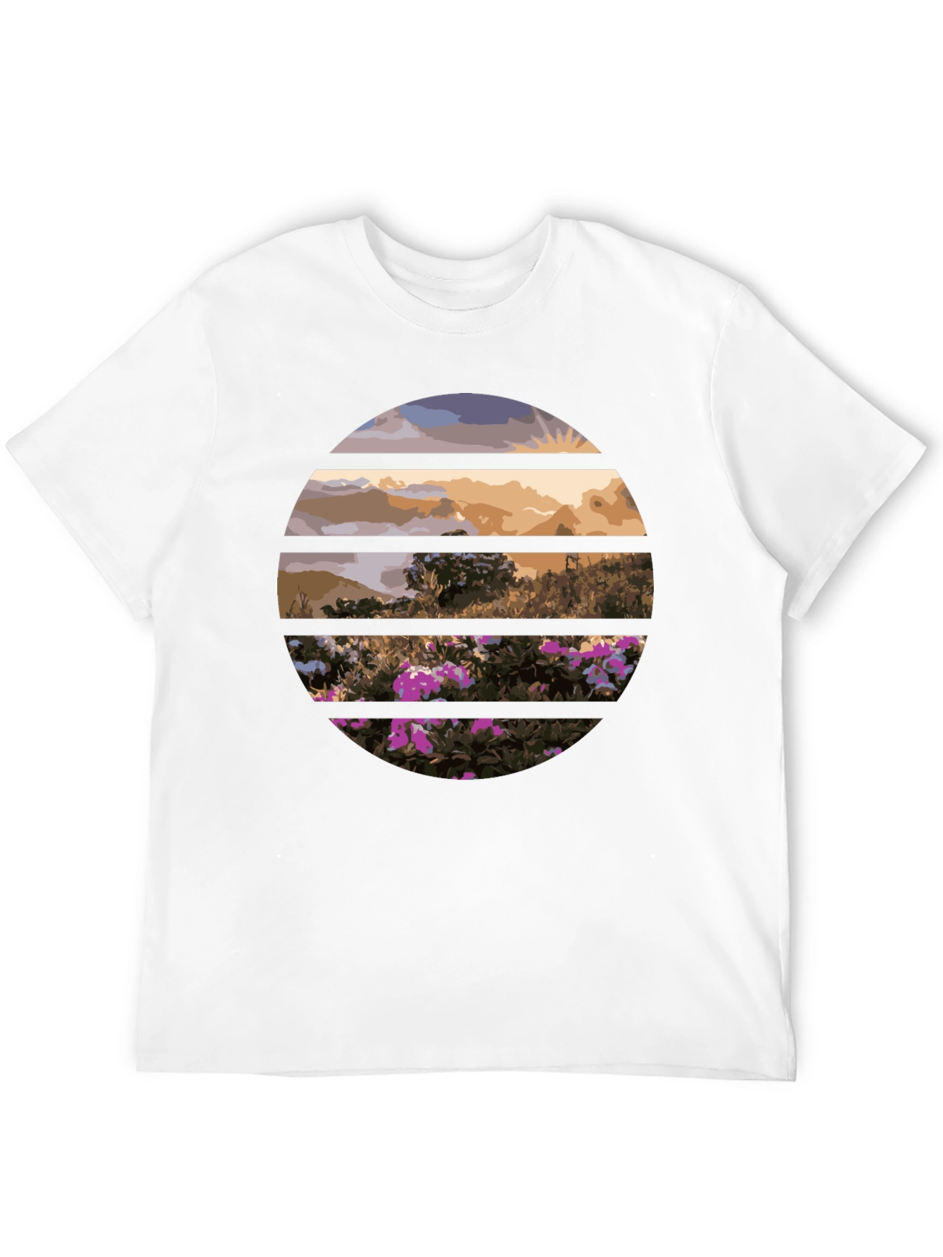 Sunset Landscape Circle Graphic Tee
