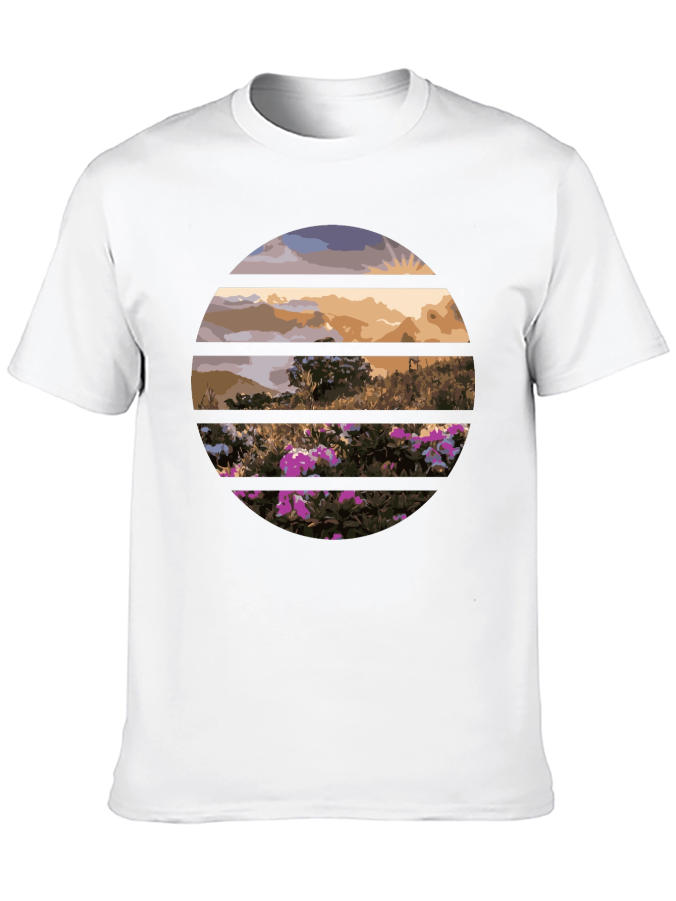 Sunset Landscape Circle Graphic Tee
