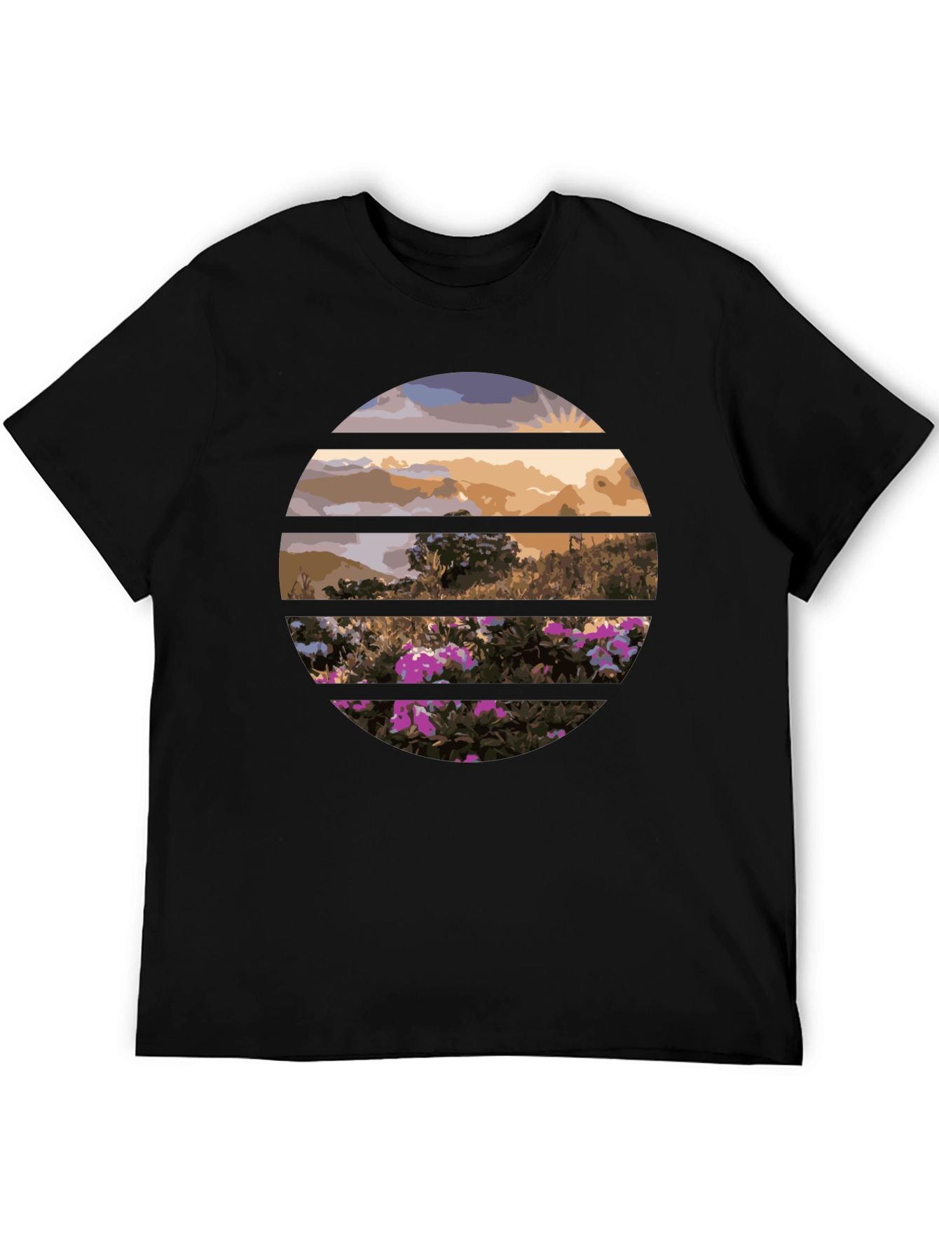 Sunset Landscape Circle Graphic Tee