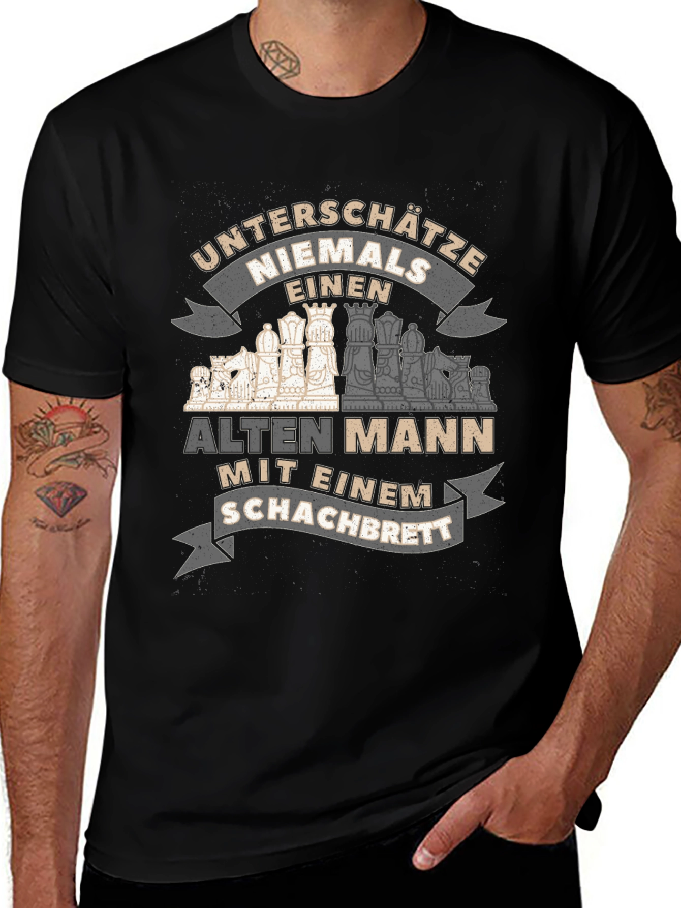 Chess Old Man T-Shirt - Never Underestimate