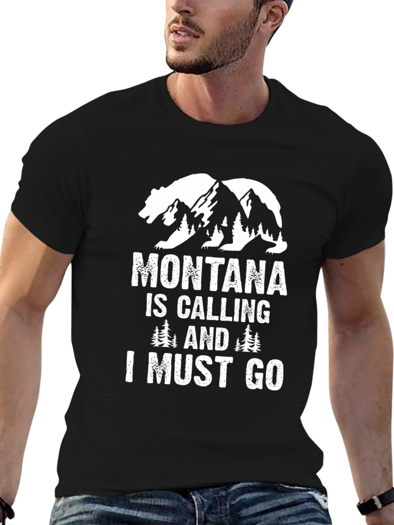 Montana is Calling Black Graphic Tee