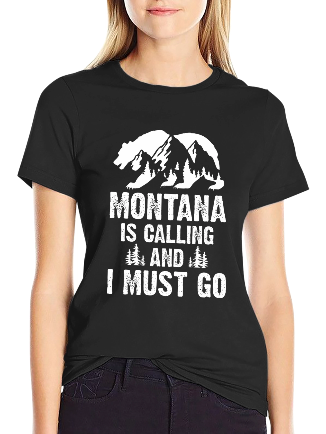 Montana is Calling Black Graphic Tee