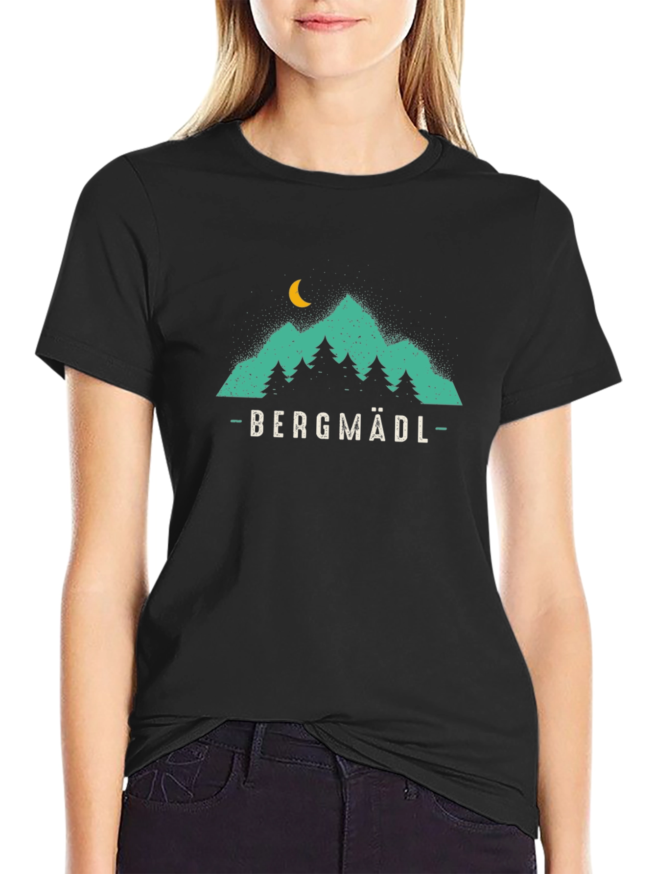 Bergmadl Mountain Graphic T-Shirt - Black