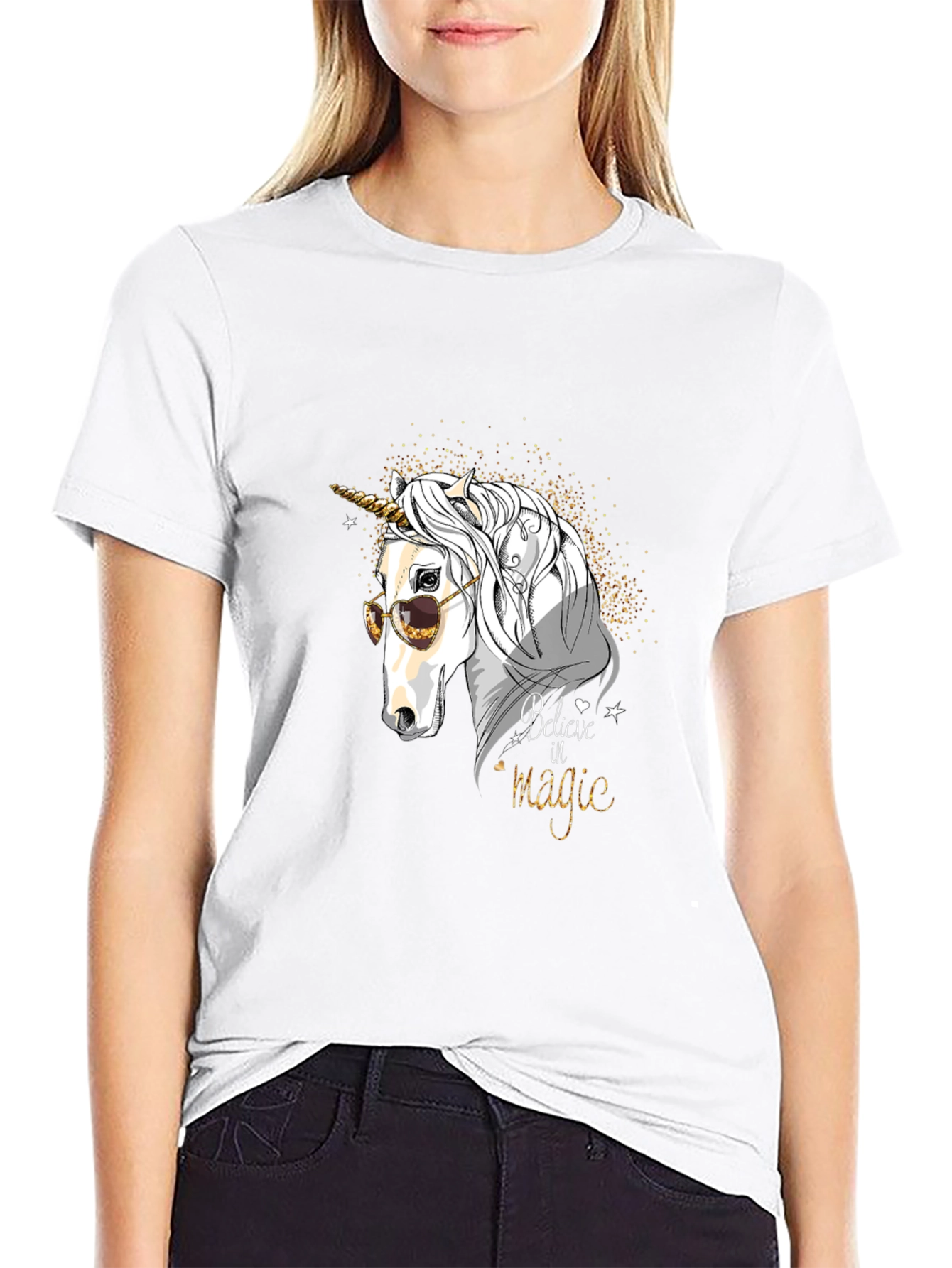 Believe in Magic Unicorn Graphic T-Shirt