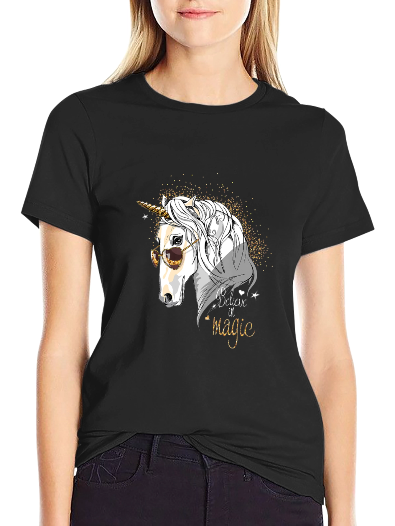 Believe in Magic Unicorn Graphic T-Shirt