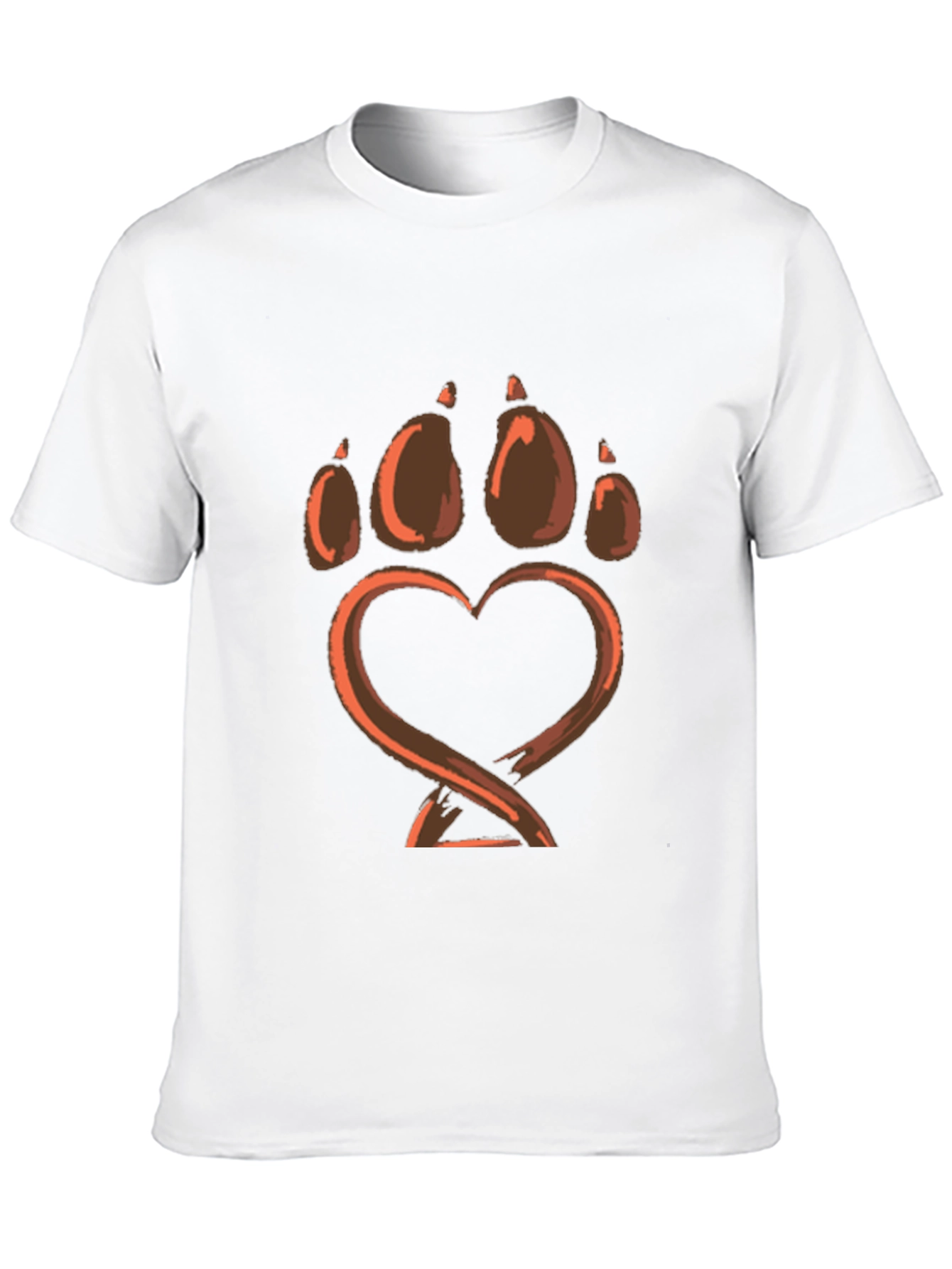 Paw Print Heart Graphic Tee - Soft Black Shirt