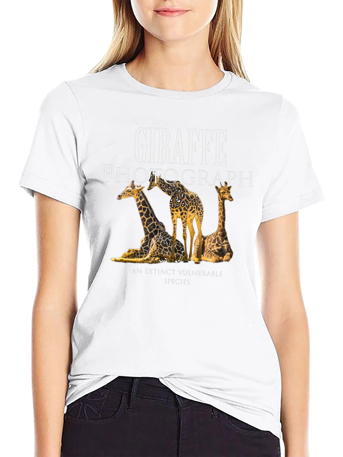 Giraffe Photograph Graphic T-Shirt
