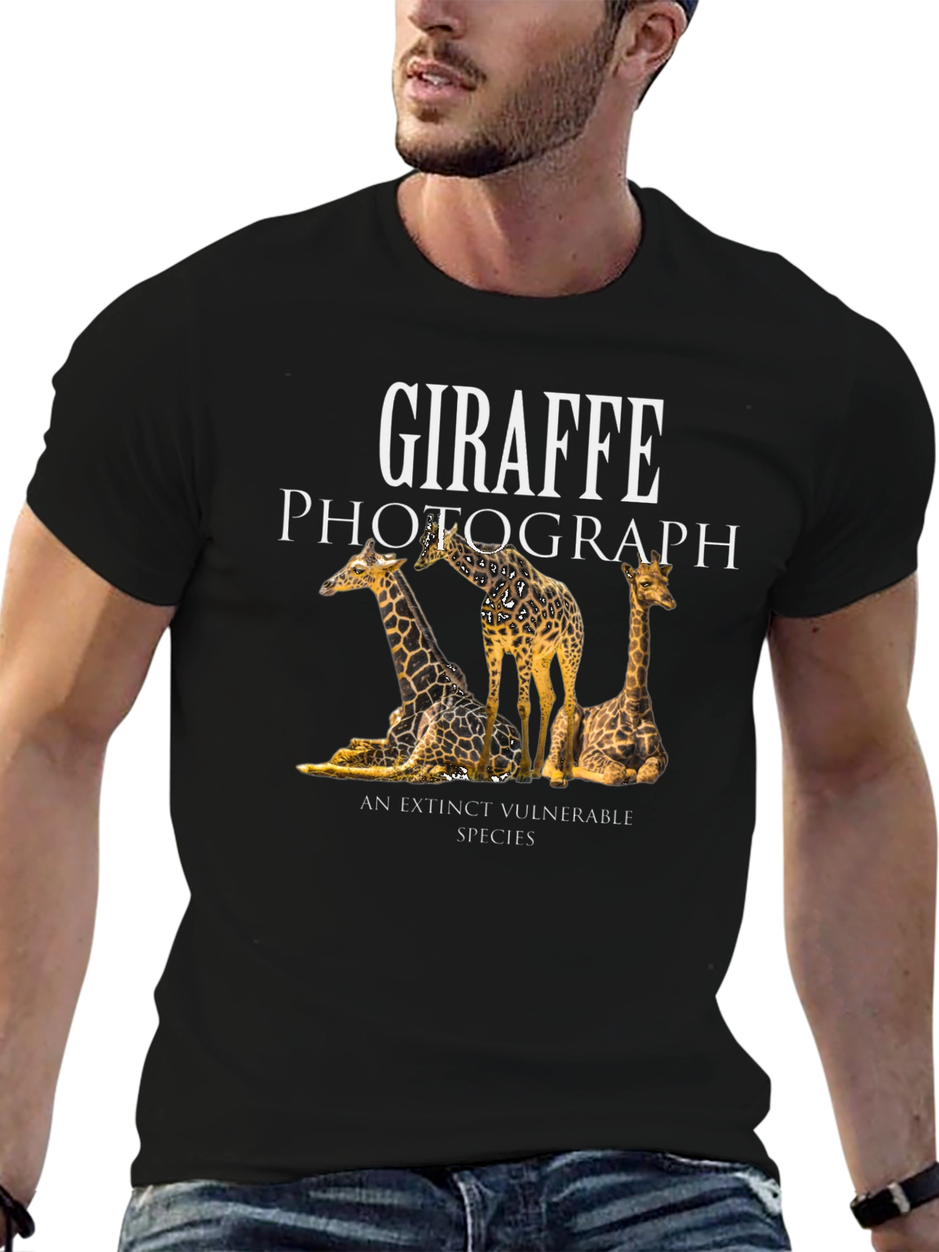 Giraffe Photograph Graphic T-Shirt