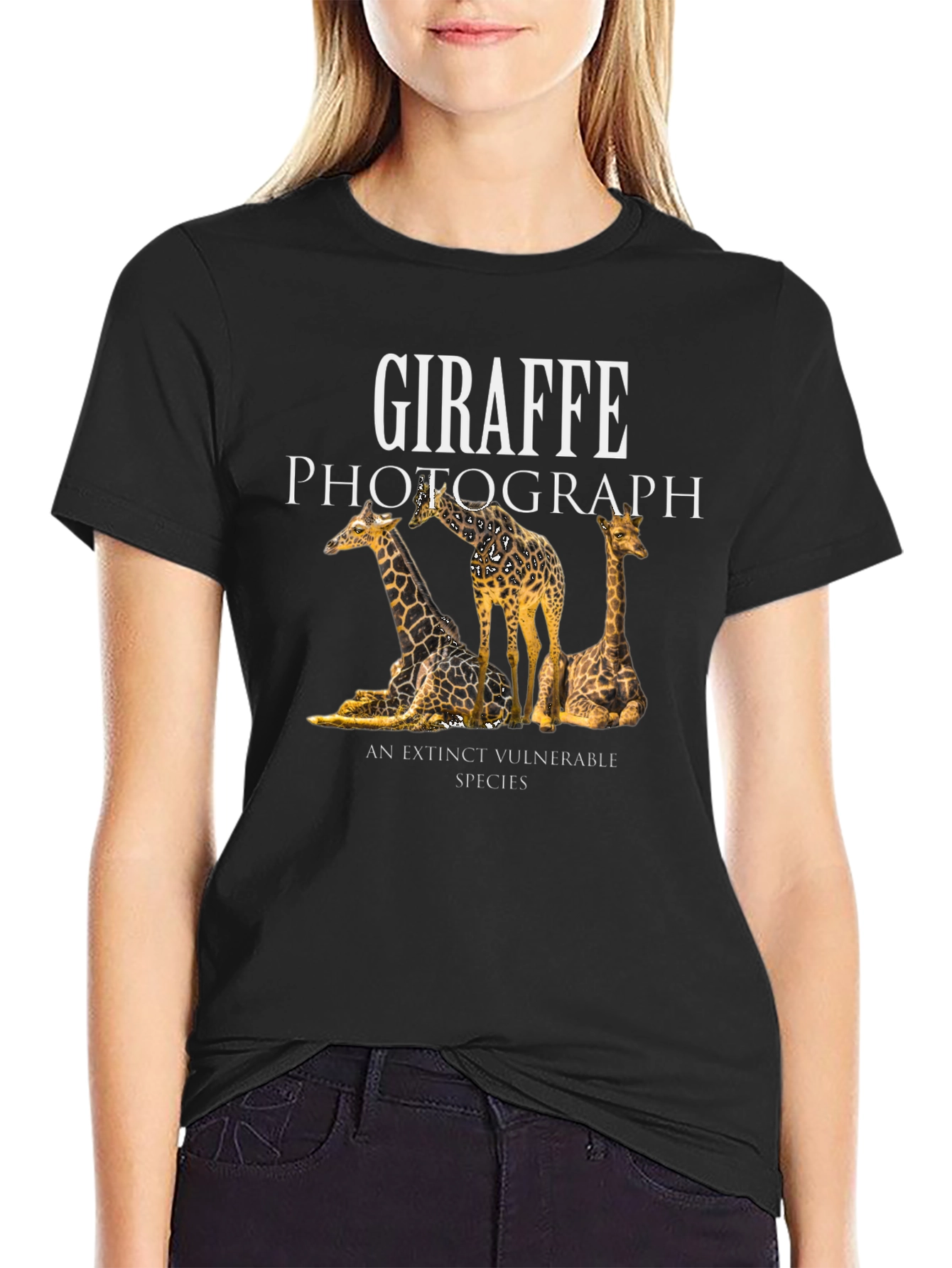 Giraffe Photograph Graphic T-Shirt