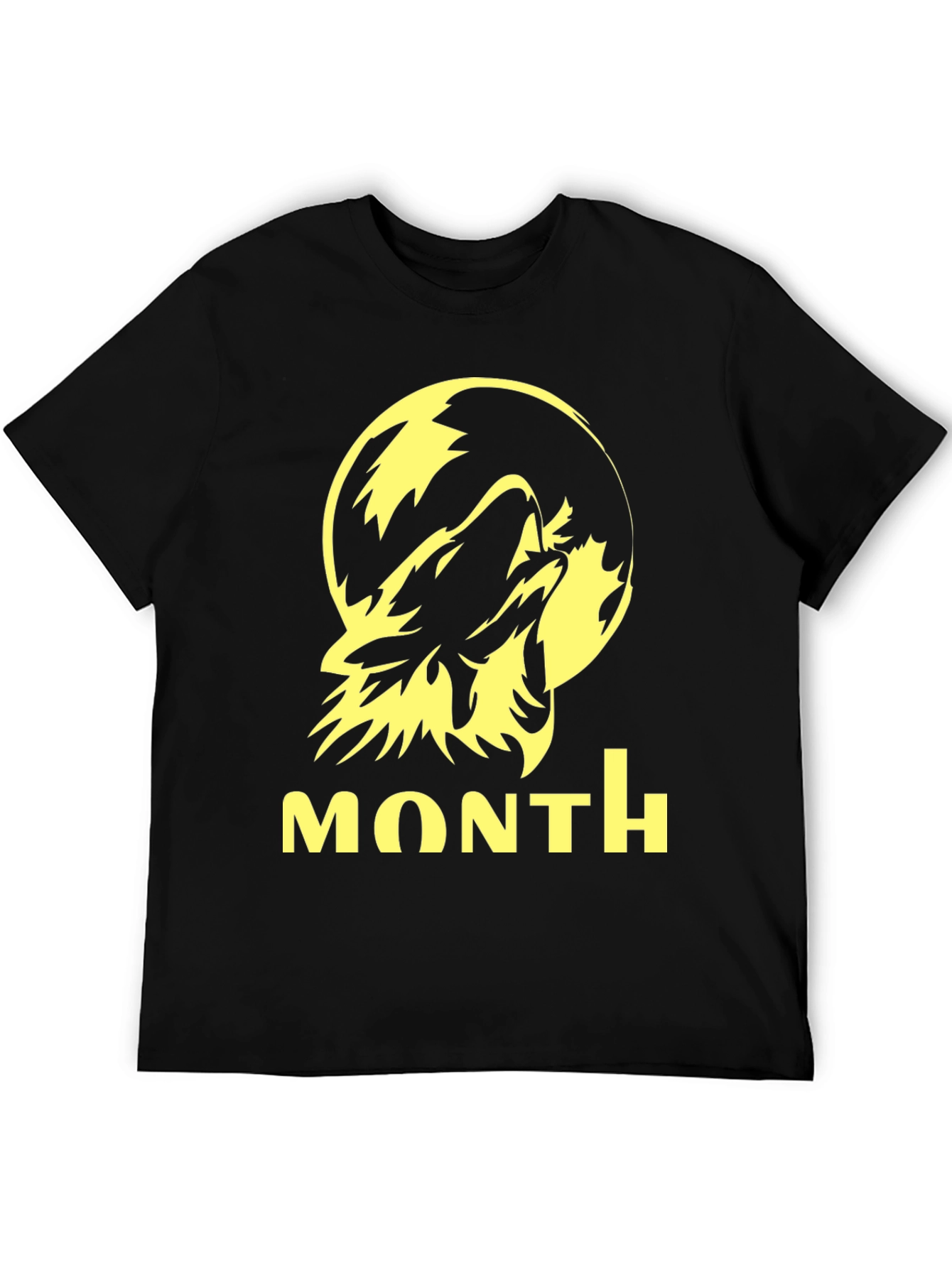 Wolf Howling at Moon Graphic Tee - Black