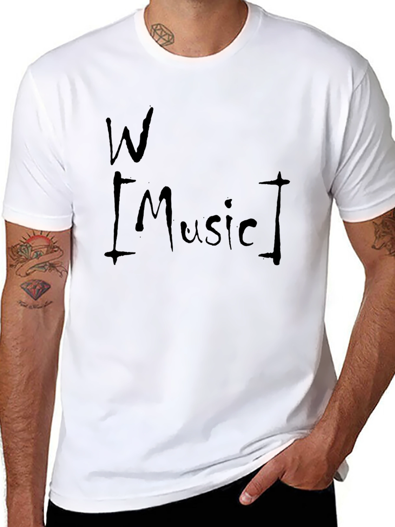 W Music Graphic Tee - Mens Black T-Shirt