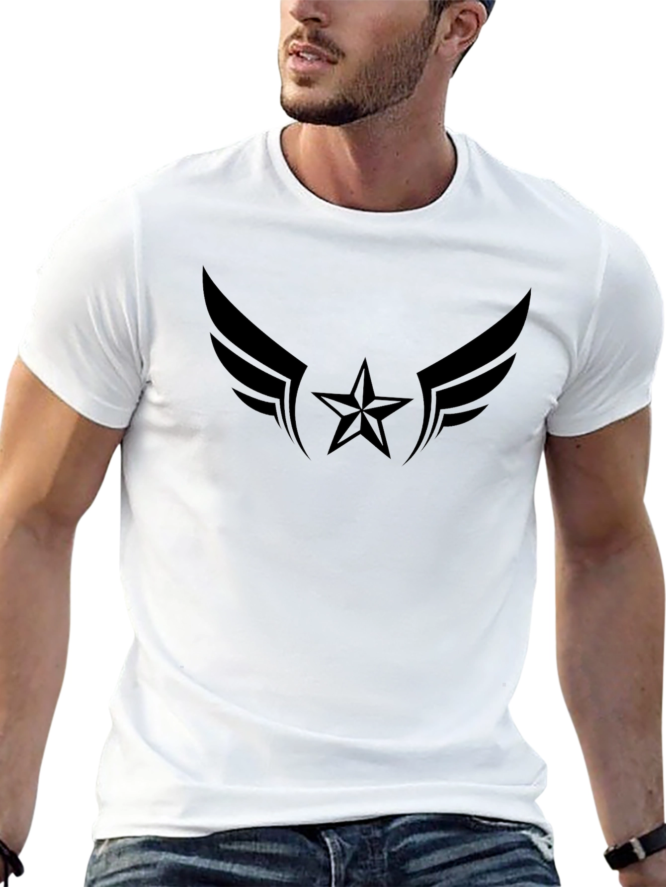 Star Wing Graphic Tee - Black