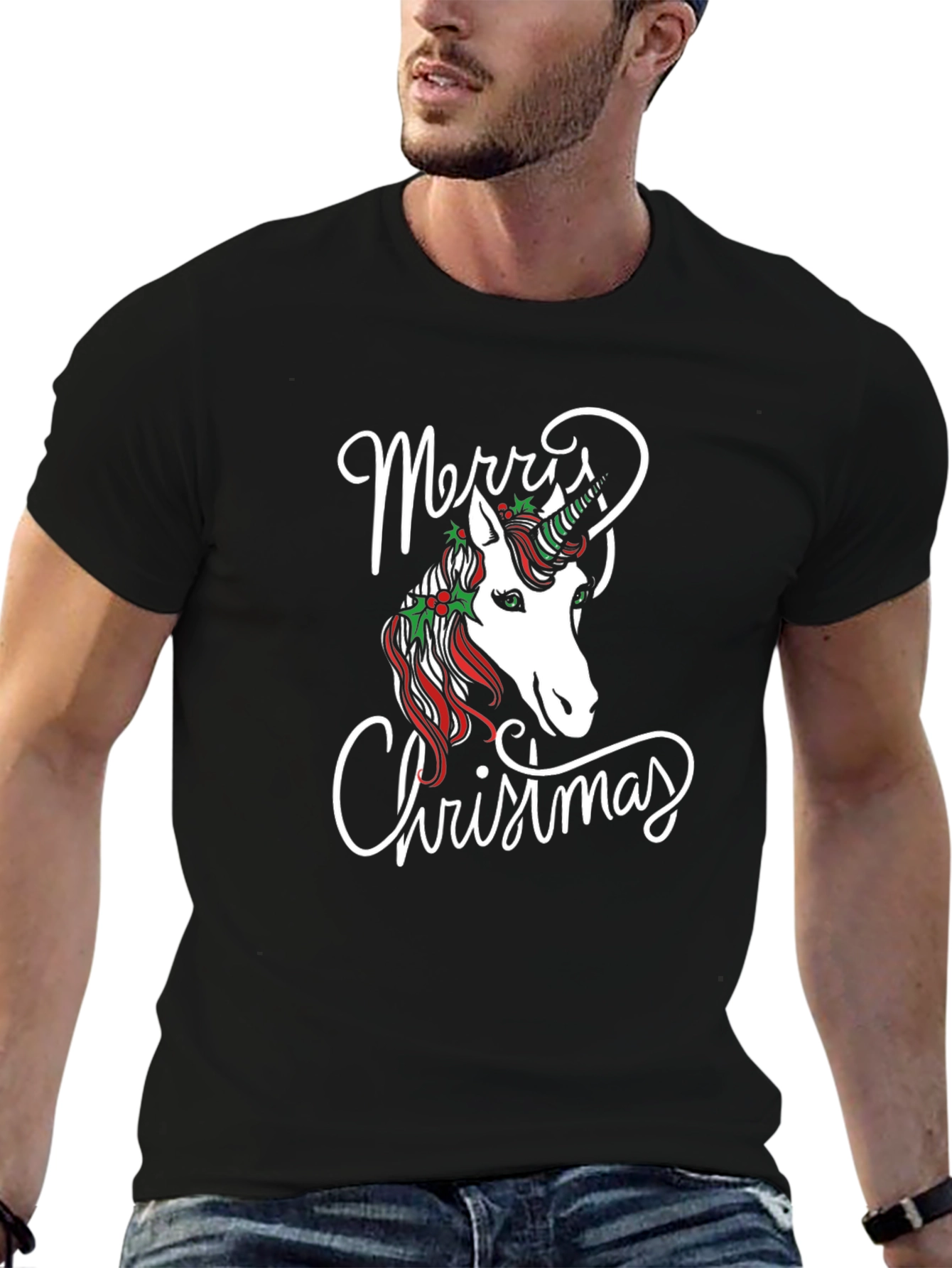 Merry Christmas Unicorn Graphic Tee
