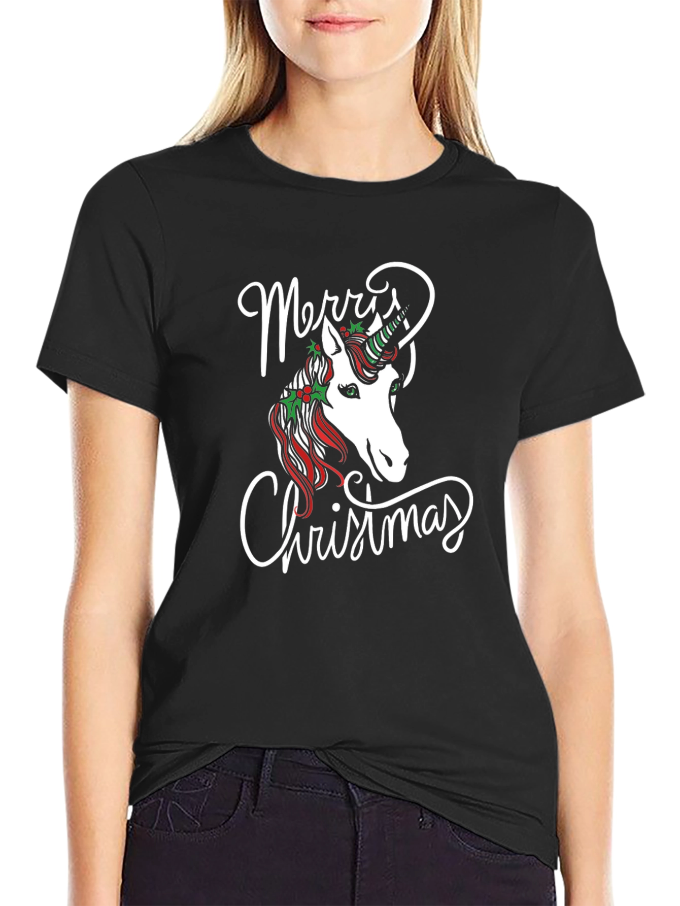 Merry Christmas Unicorn Graphic Tee