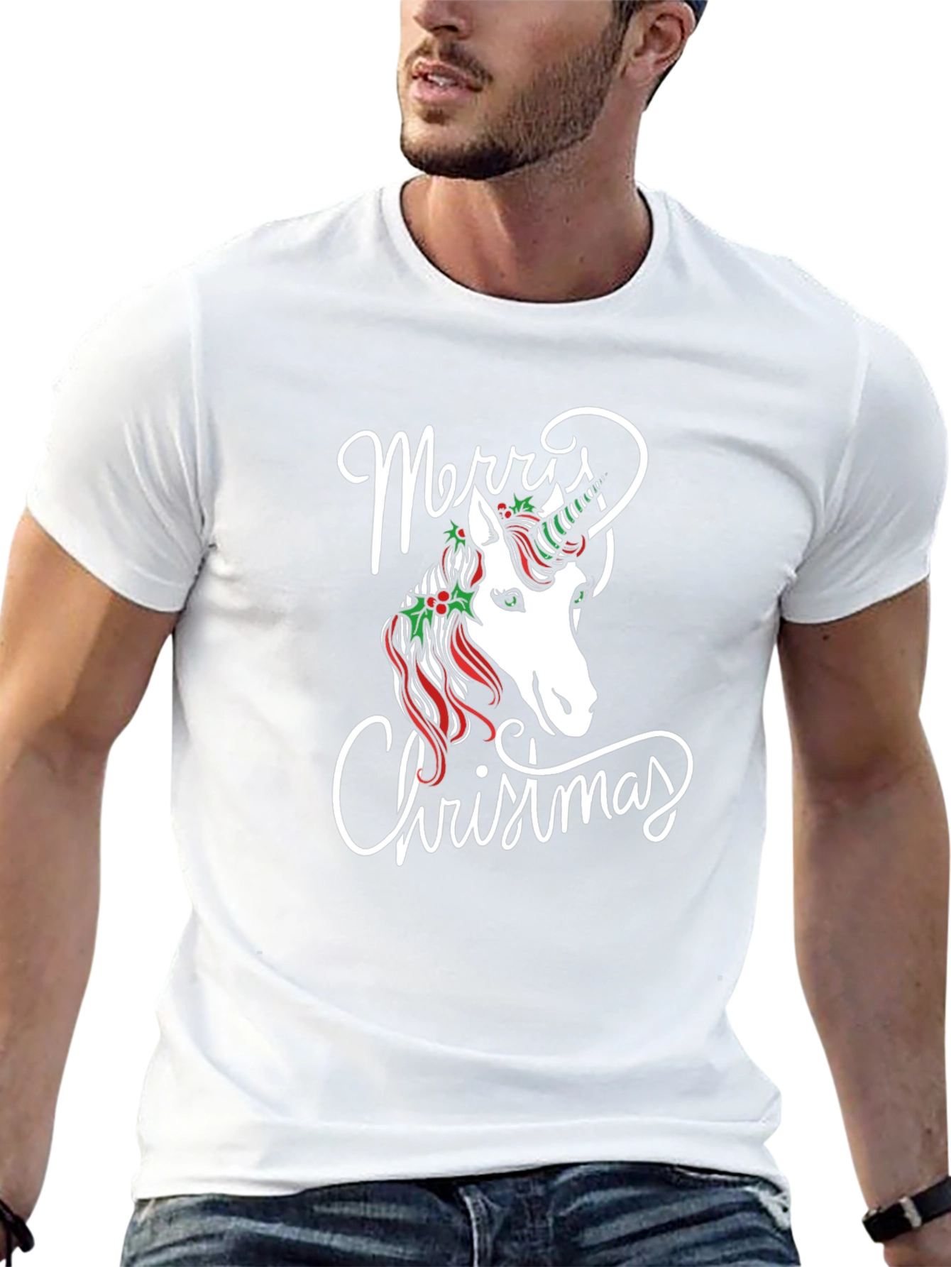 Merry Christmas Unicorn Graphic Tee