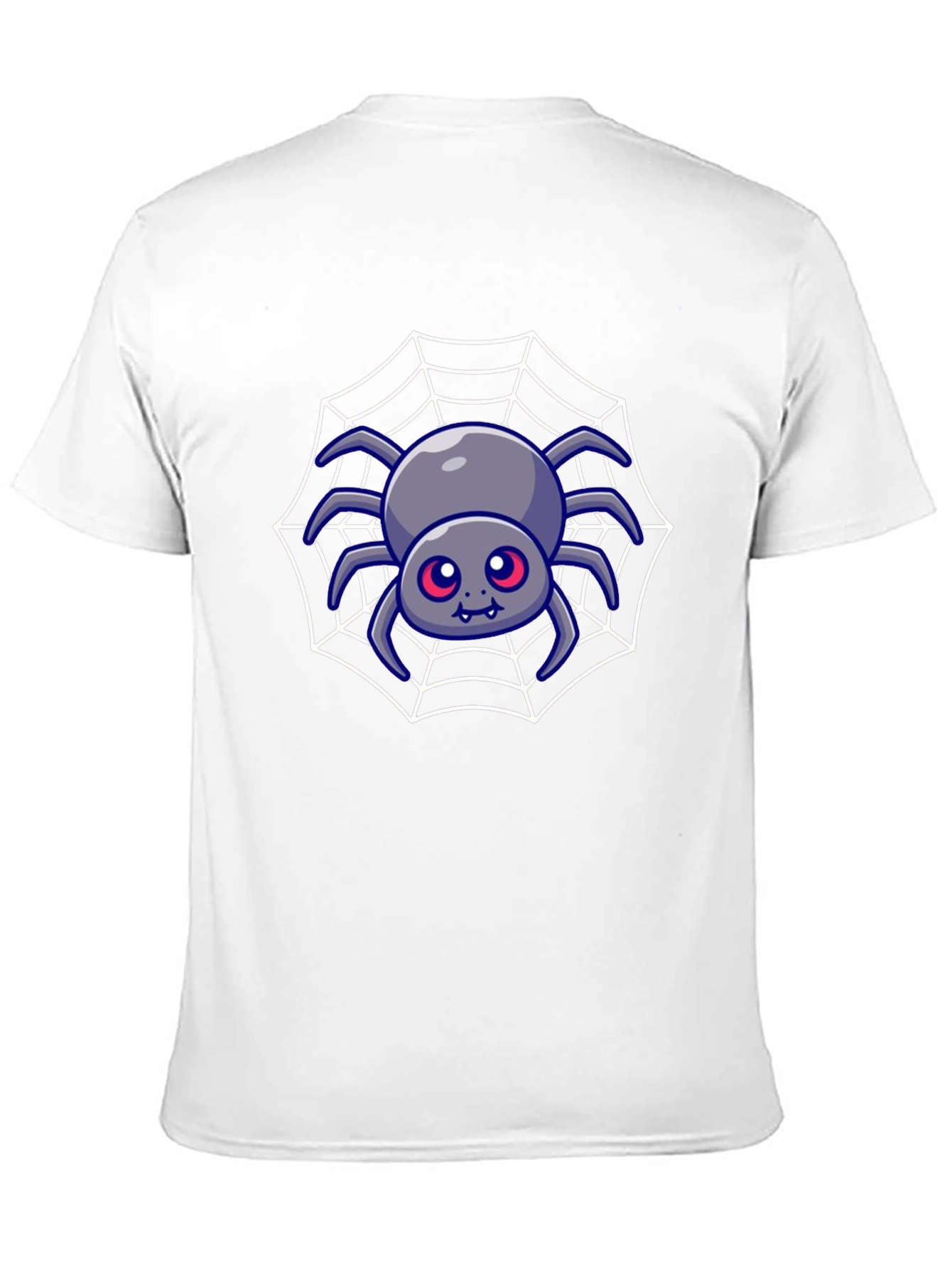 Cute Spider Web Graphic Tee - Black Cotton Blend