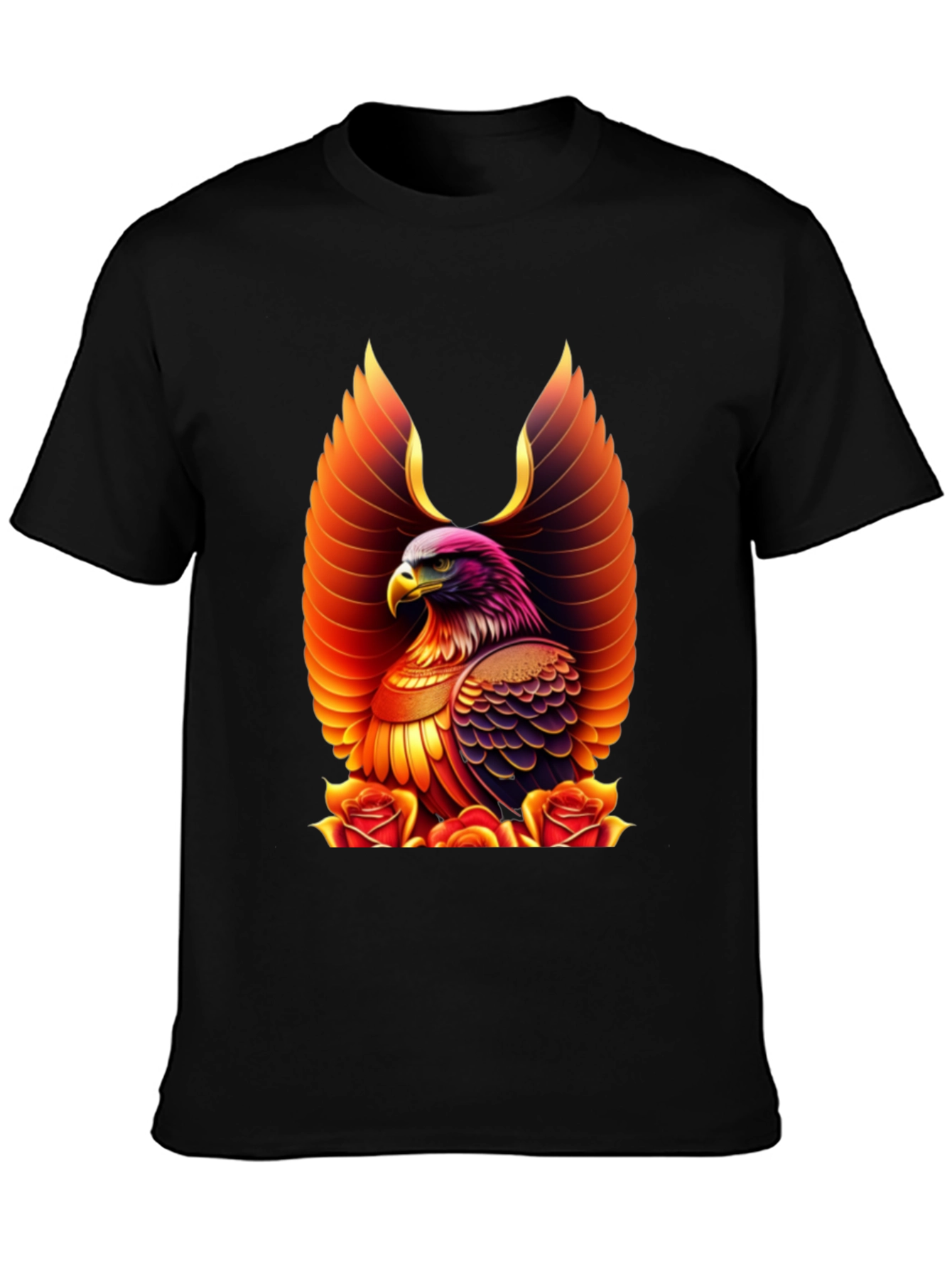 Eagle and Roses Graphic Print Tee