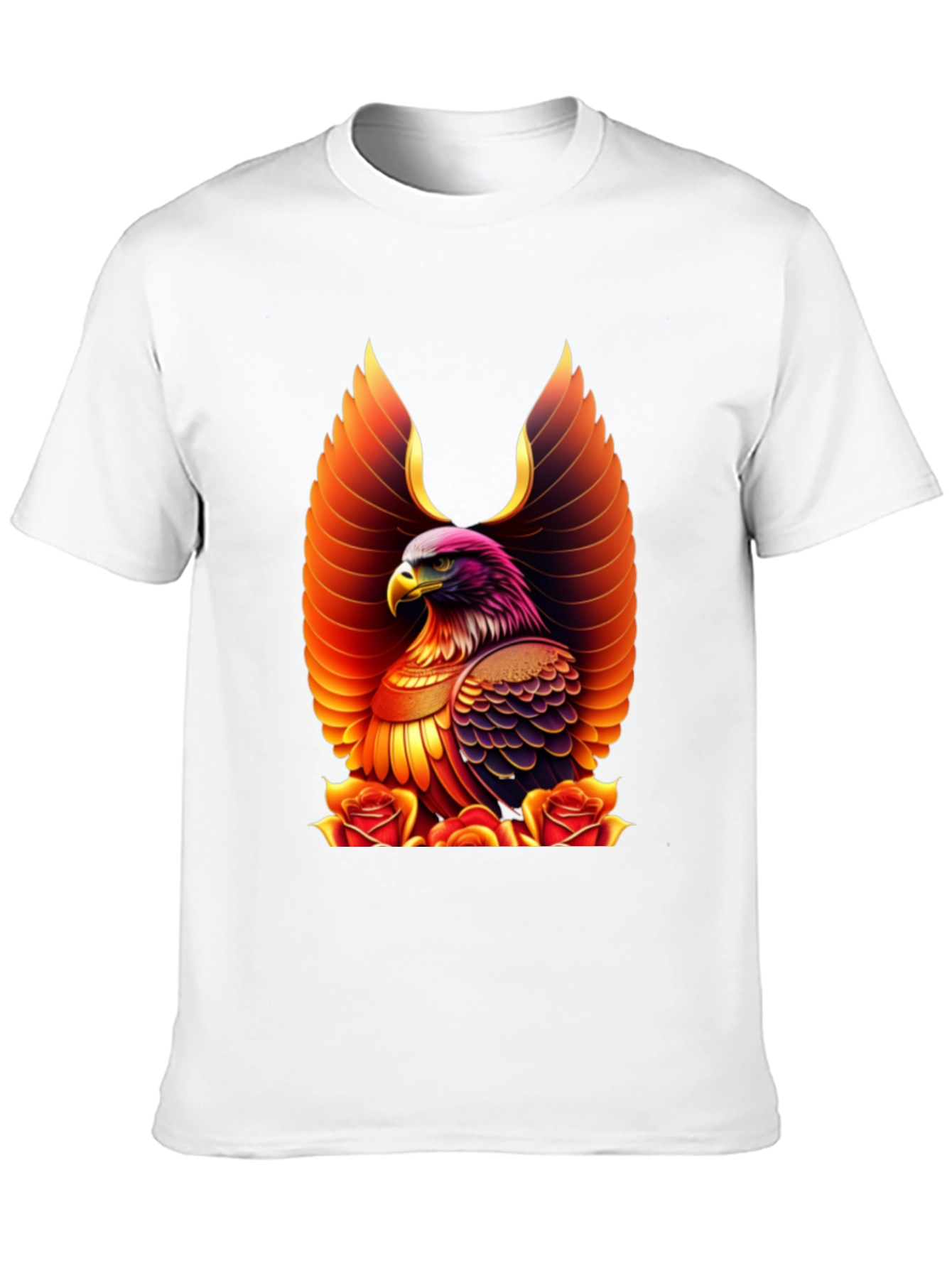 Eagle and Roses Graphic Print Tee