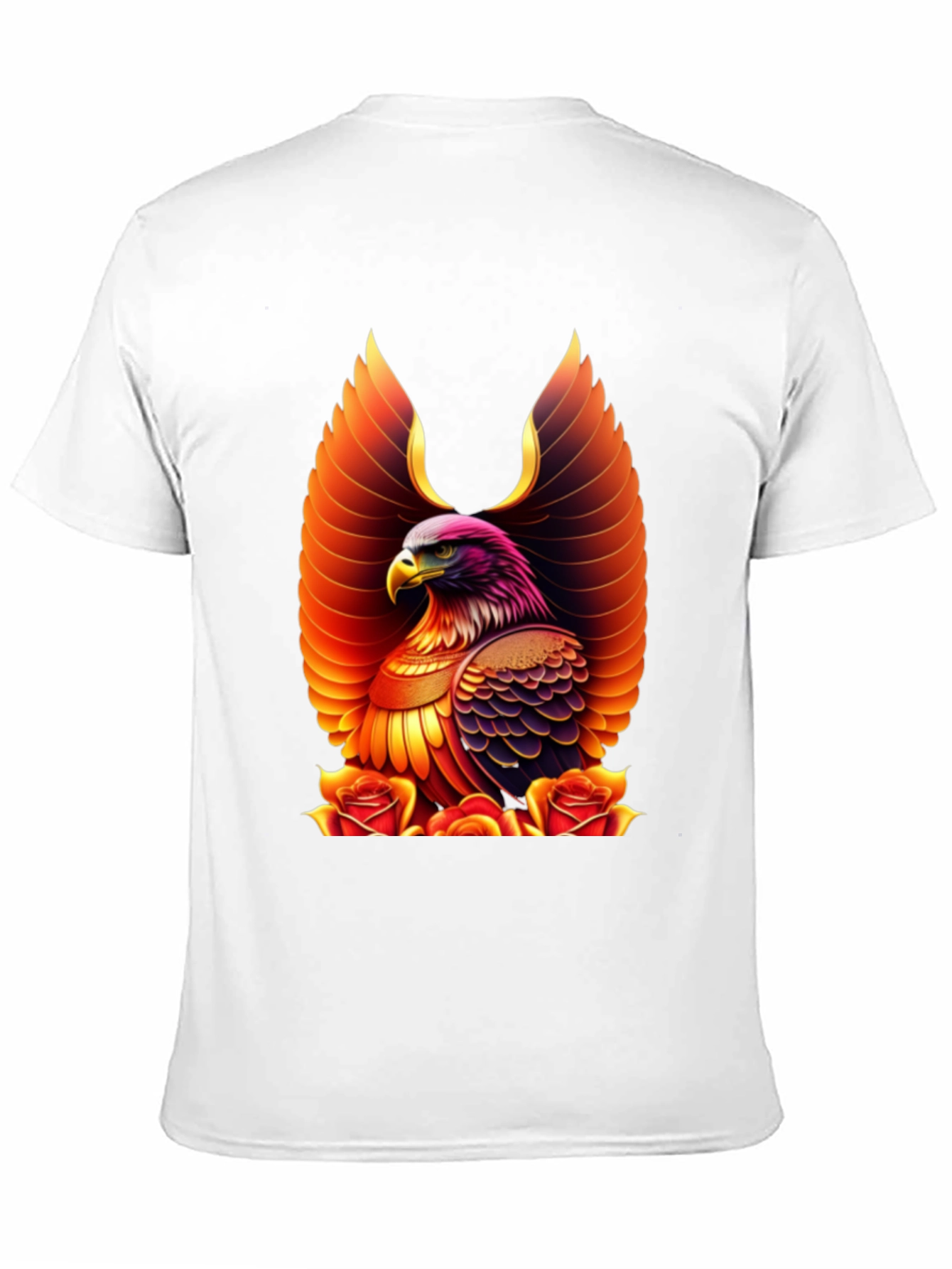 Eagle and Roses Graphic Print Tee