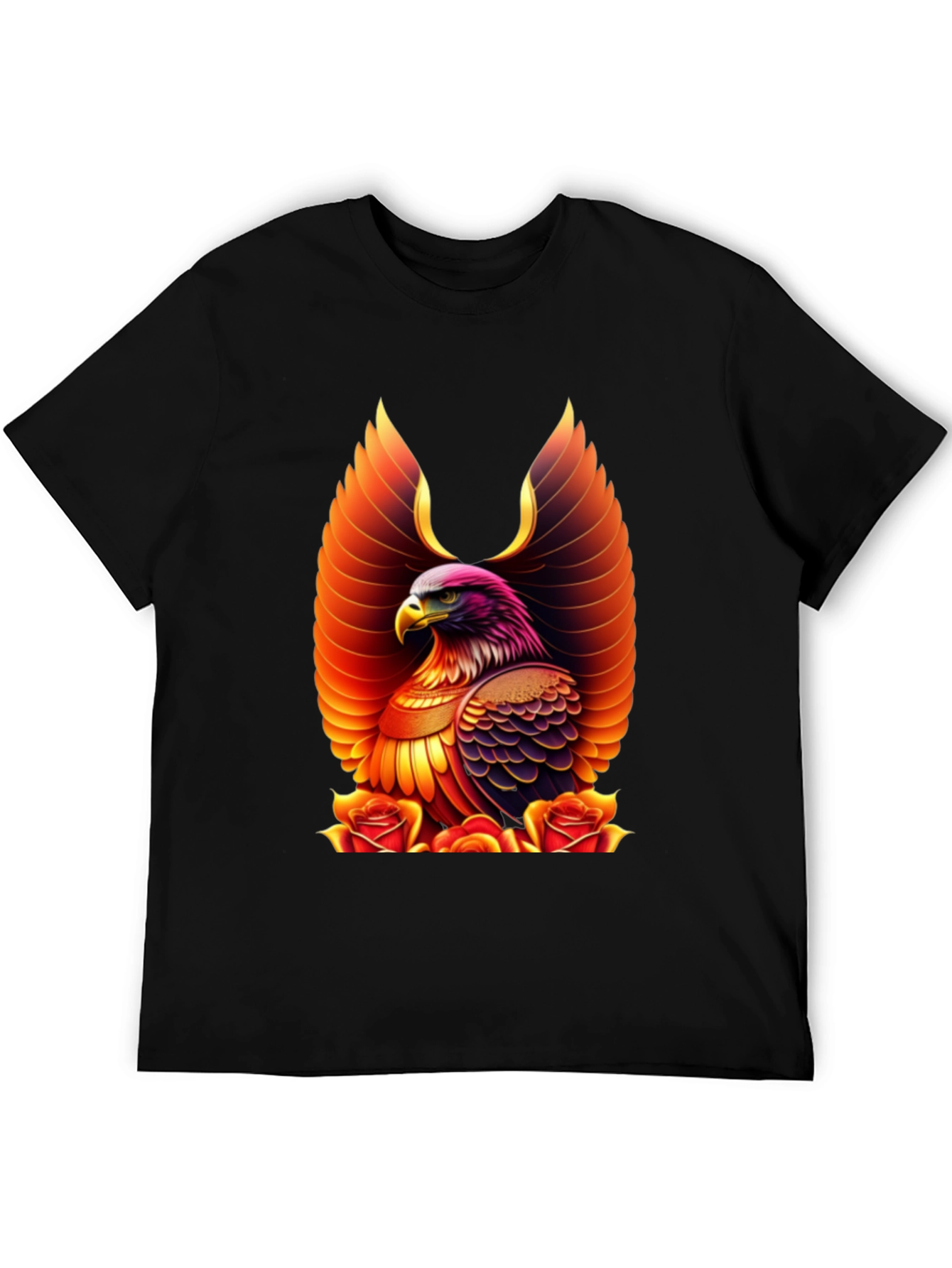 Eagle and Roses Graphic Print Tee