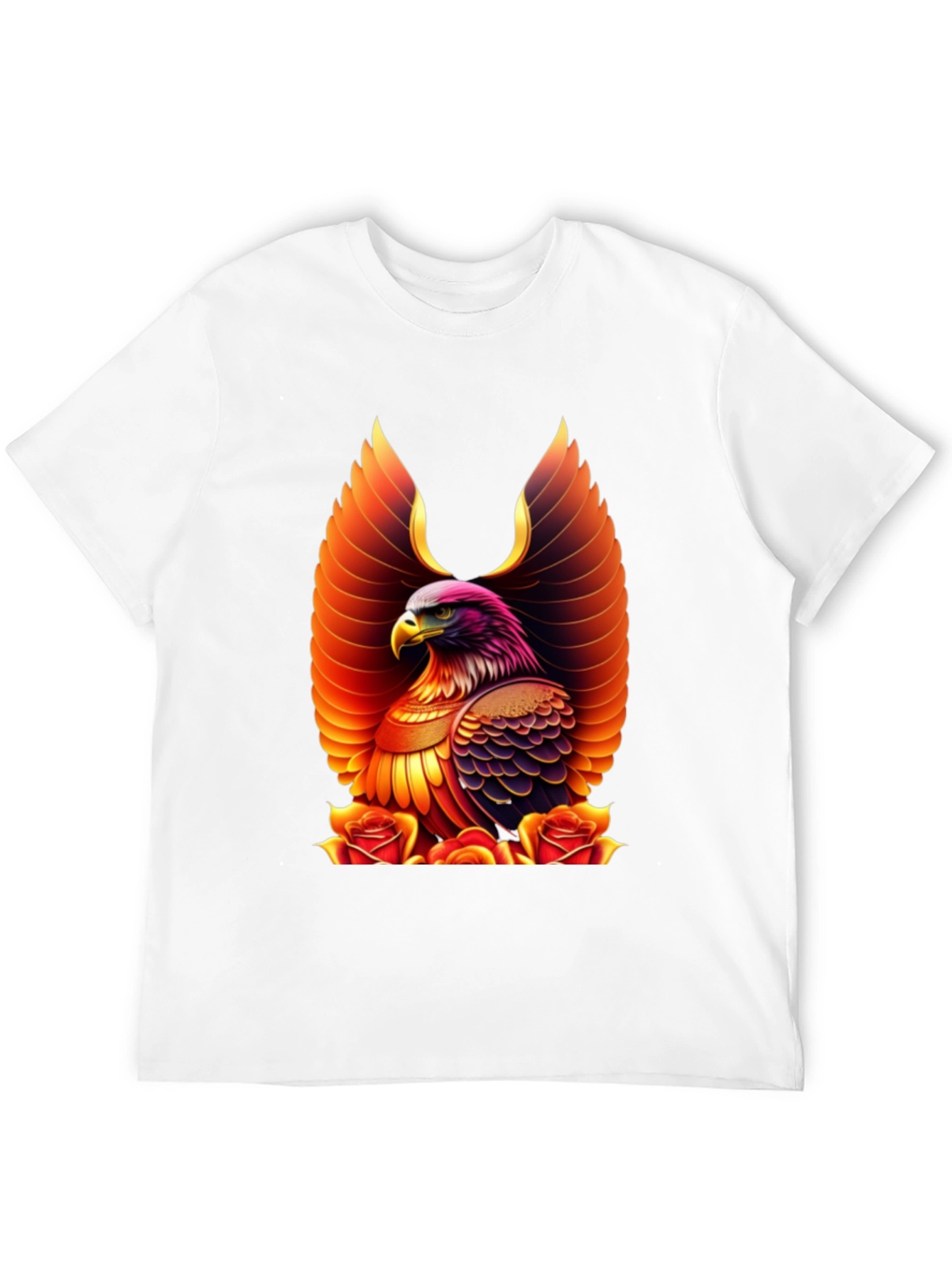 Eagle and Roses Graphic Print Tee