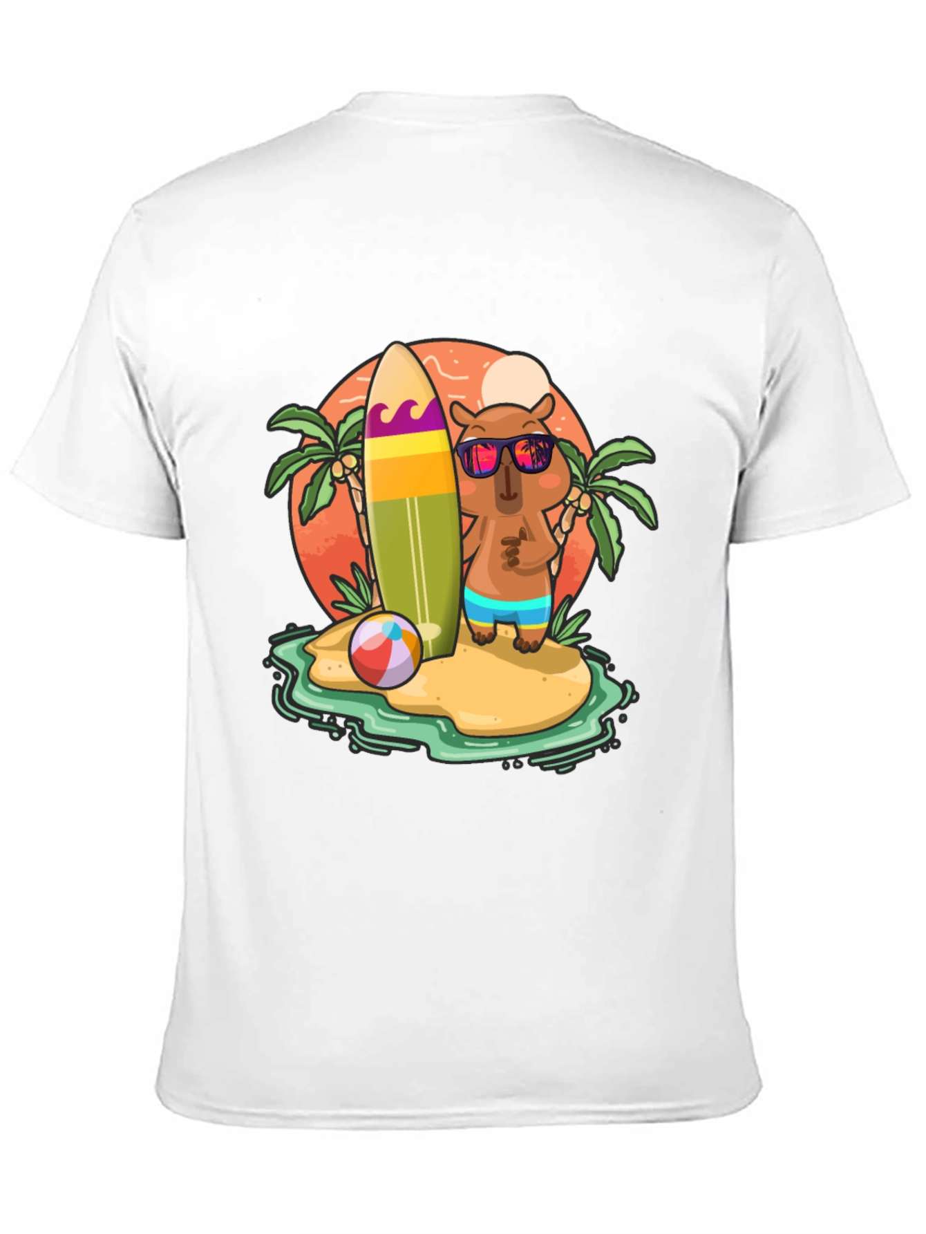 Summer Capybara T-Shirt - Beach Vibes