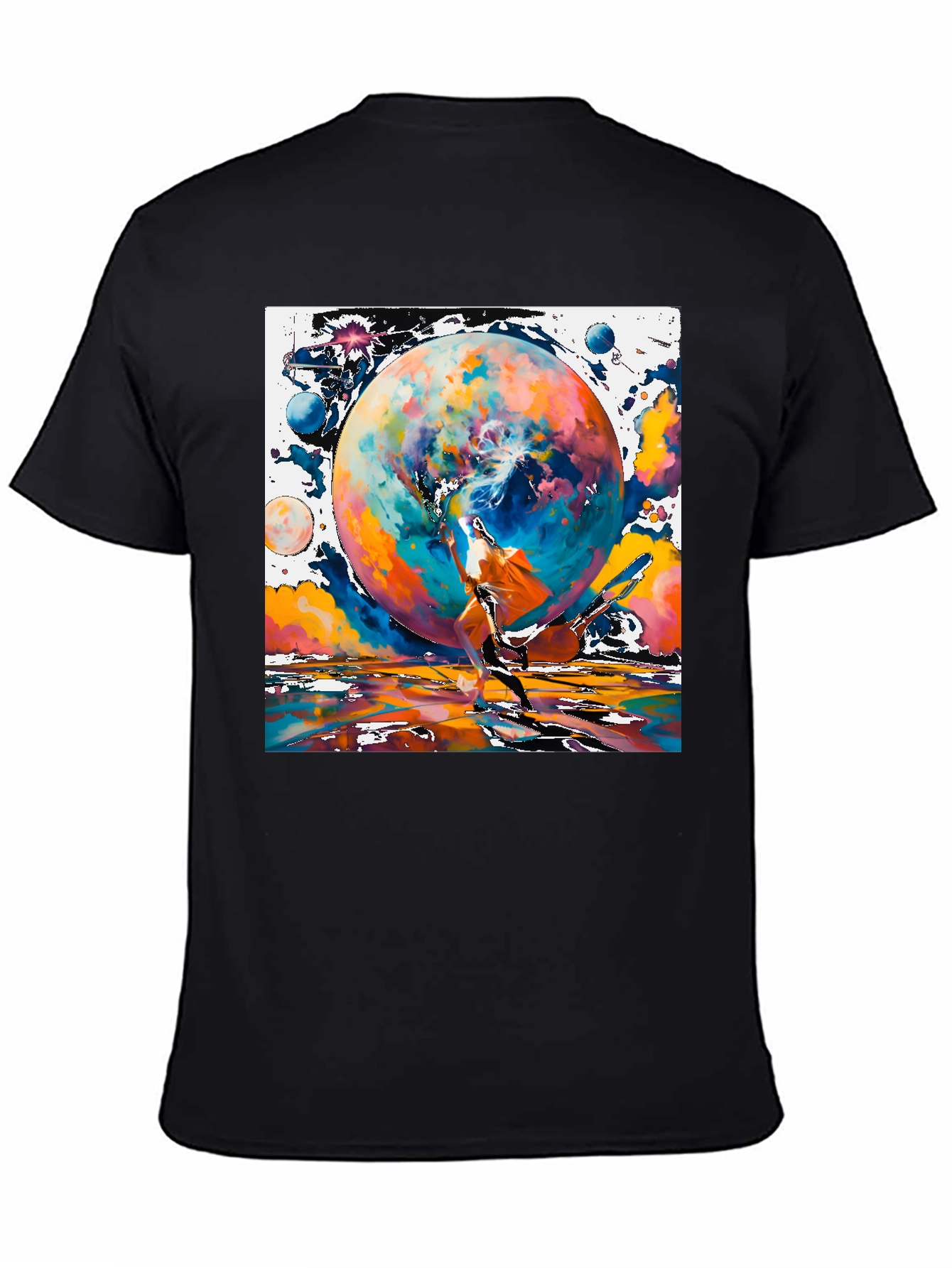 Cosmic Dance Graphic Tee - Modern Art Style Shirt