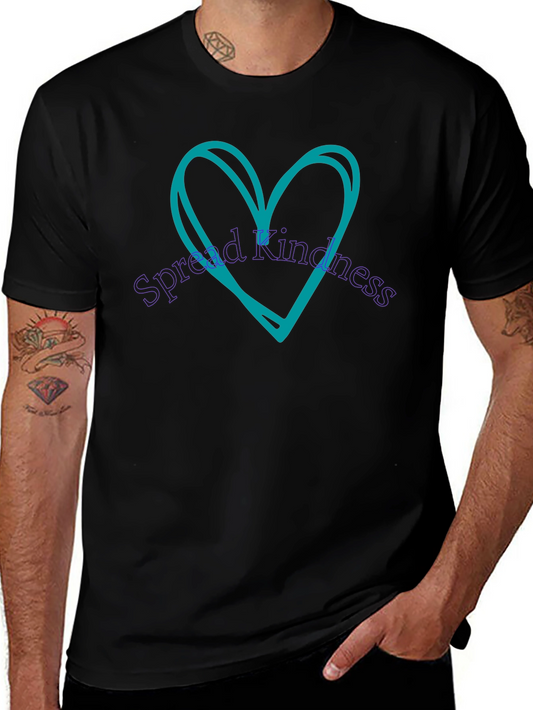 Spread Kindness Tee - Heart Design Black T-Shirt