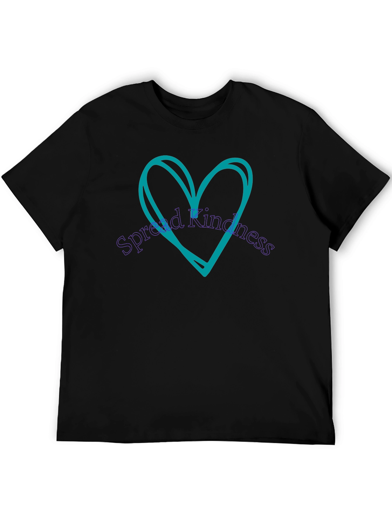 Spread Kindness Tee - Heart Design Black T-Shirt