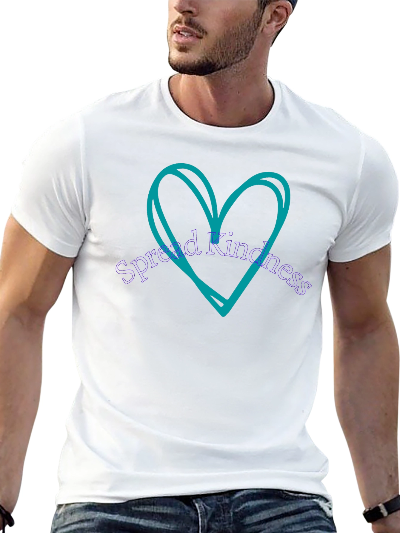 Spread Kindness Tee - Heart Design Black T-Shirt