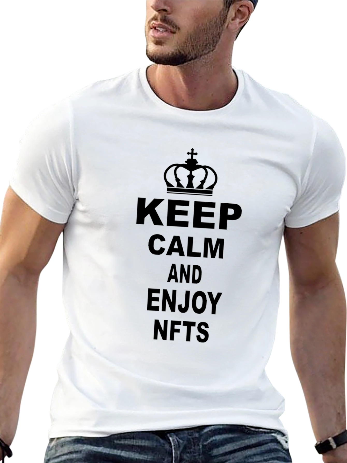 Keep Calm and Enjoy NFTs Black T-Shirt