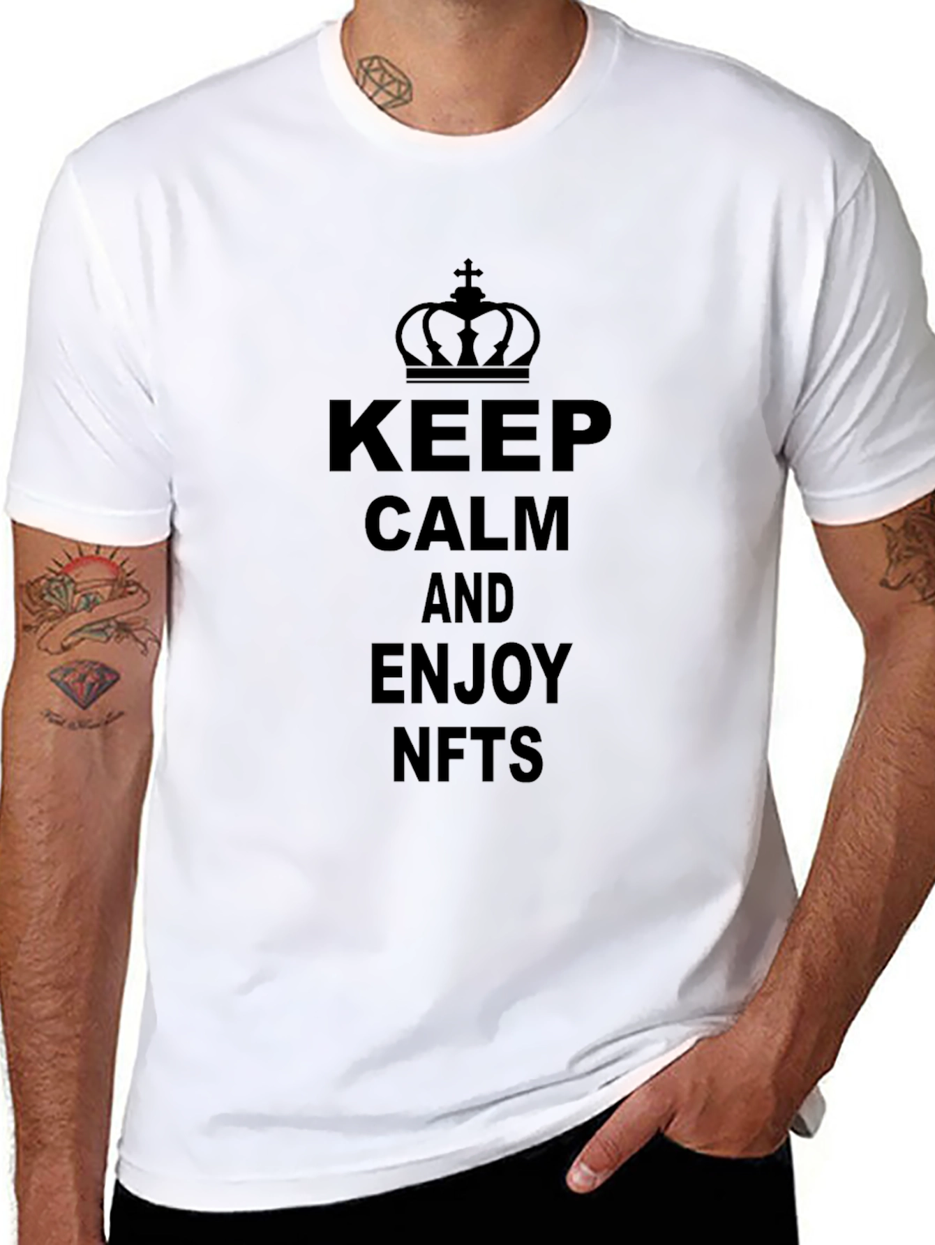 Keep Calm and Enjoy NFTs Black T-Shirt