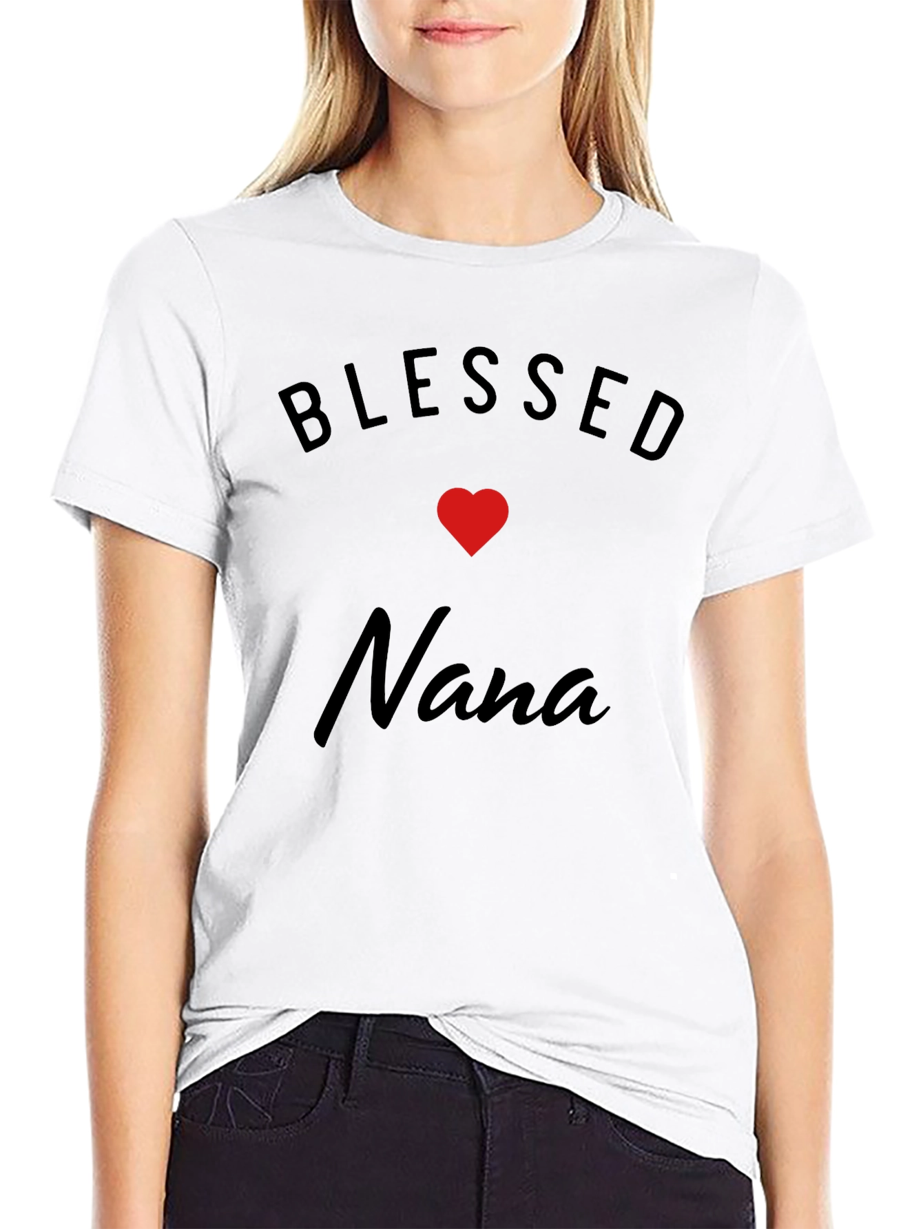 Blessed Nana T-Shirt - Black Cotton Blend