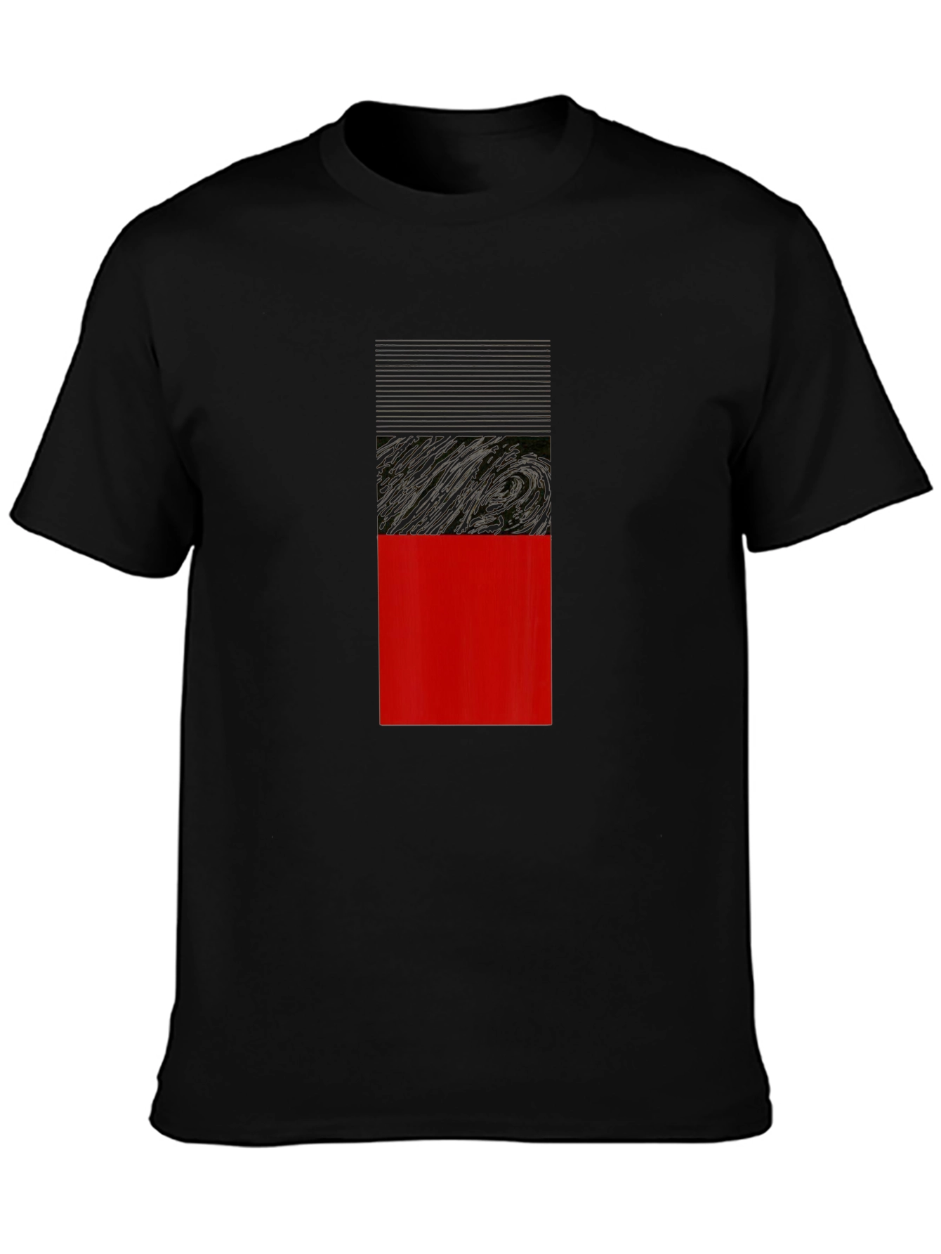 Modern Block T-Shirt - Black with Red Accent