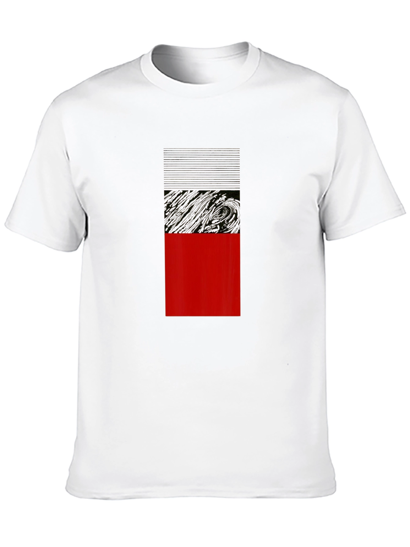 Modern Block T-Shirt - Black with Red Accent