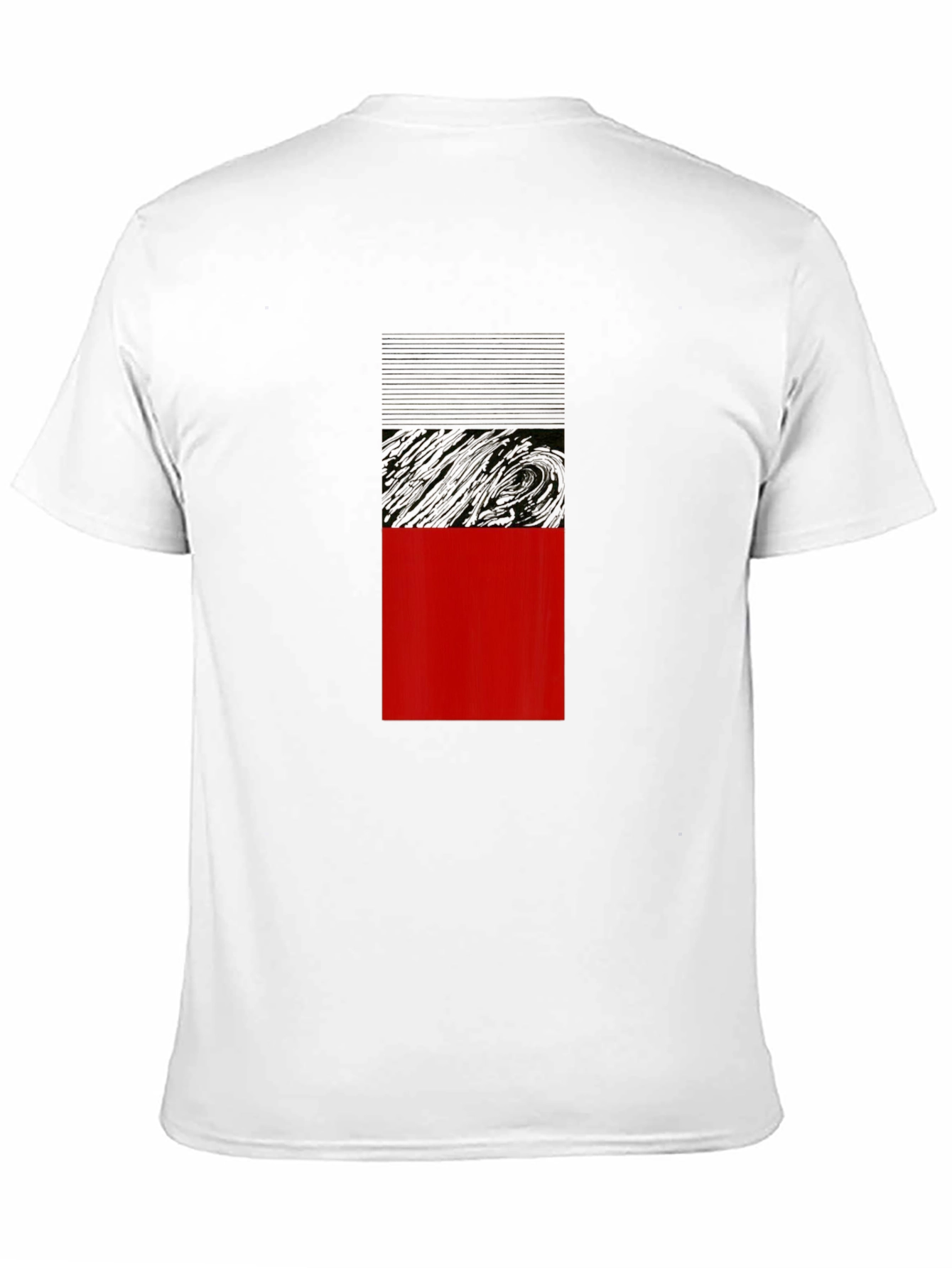 Modern Block T-Shirt - Black with Red Accent